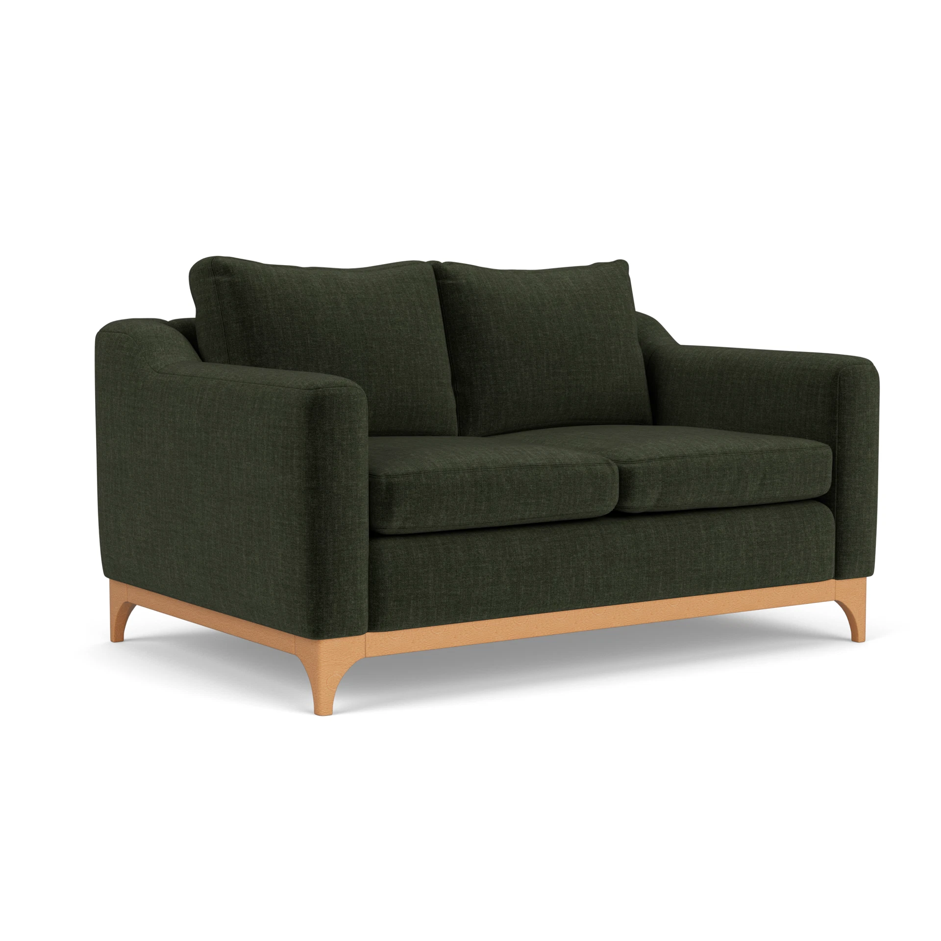 Watson 2 Seater Sofa in Eco Chenille - Moss with Light legs