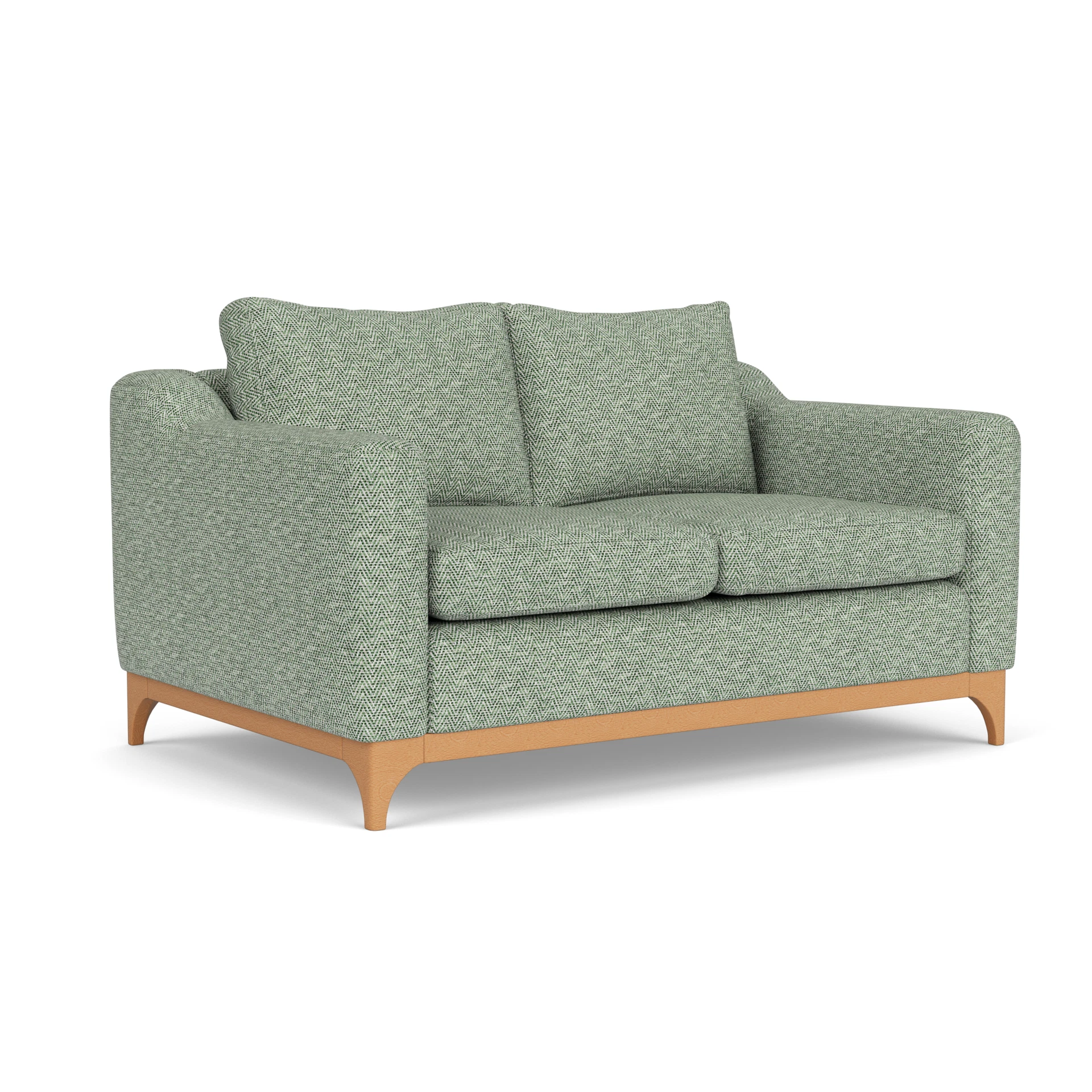 Watson 2 Seater Sofa in Herringbone Weave - Lake with Light legs