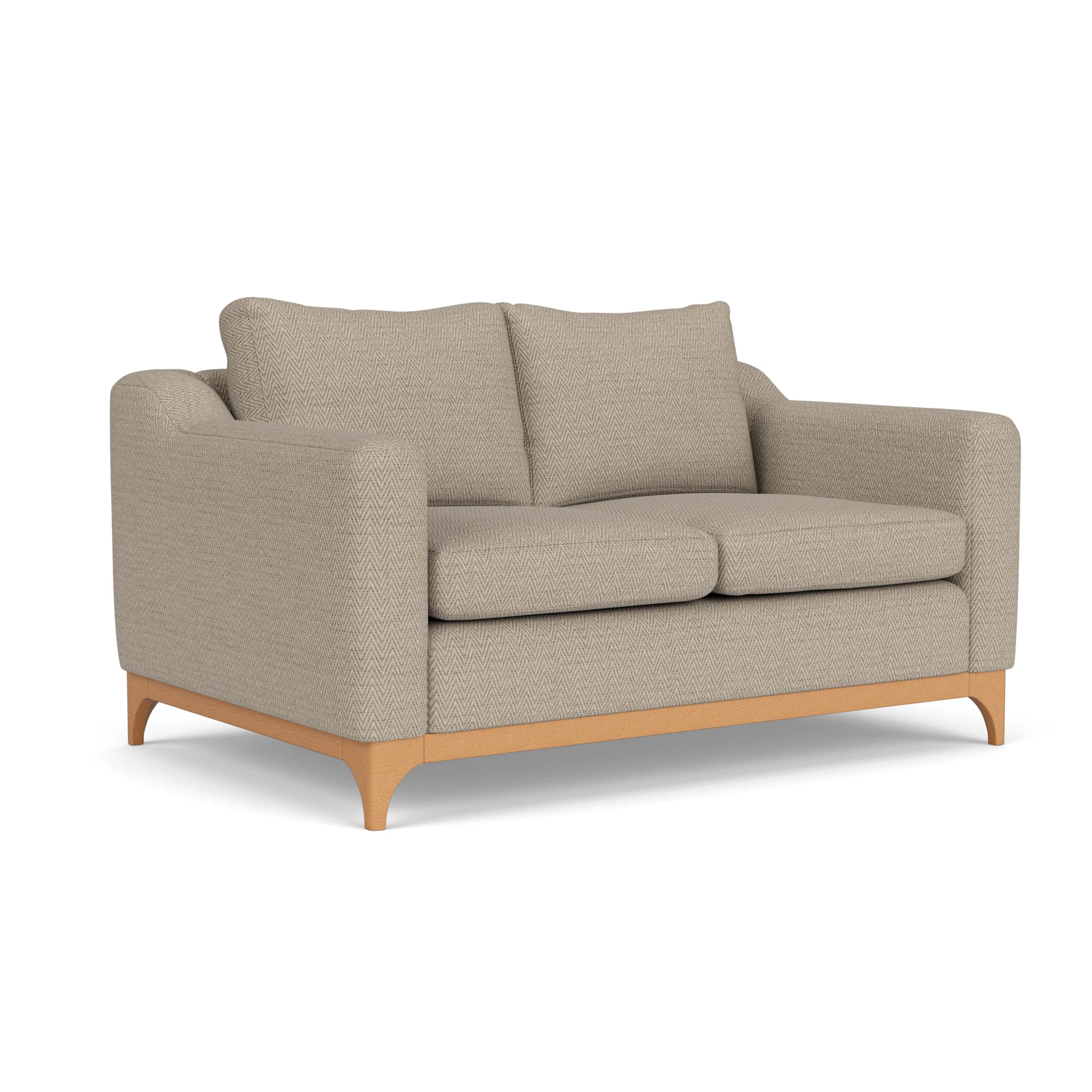 Watson 2 Seater Sofa in Herringbone Weave - Natural with Light legs