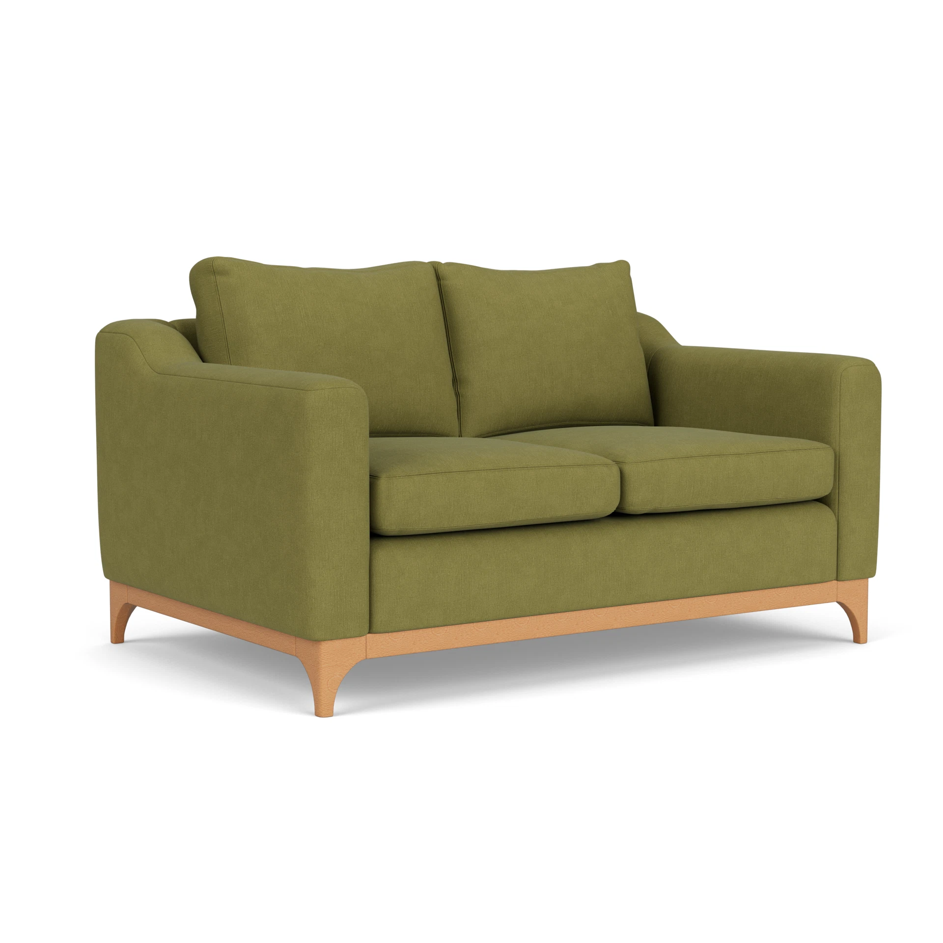 Watson 2 Seater Sofa in House Linen Mix - Apple with Light legs