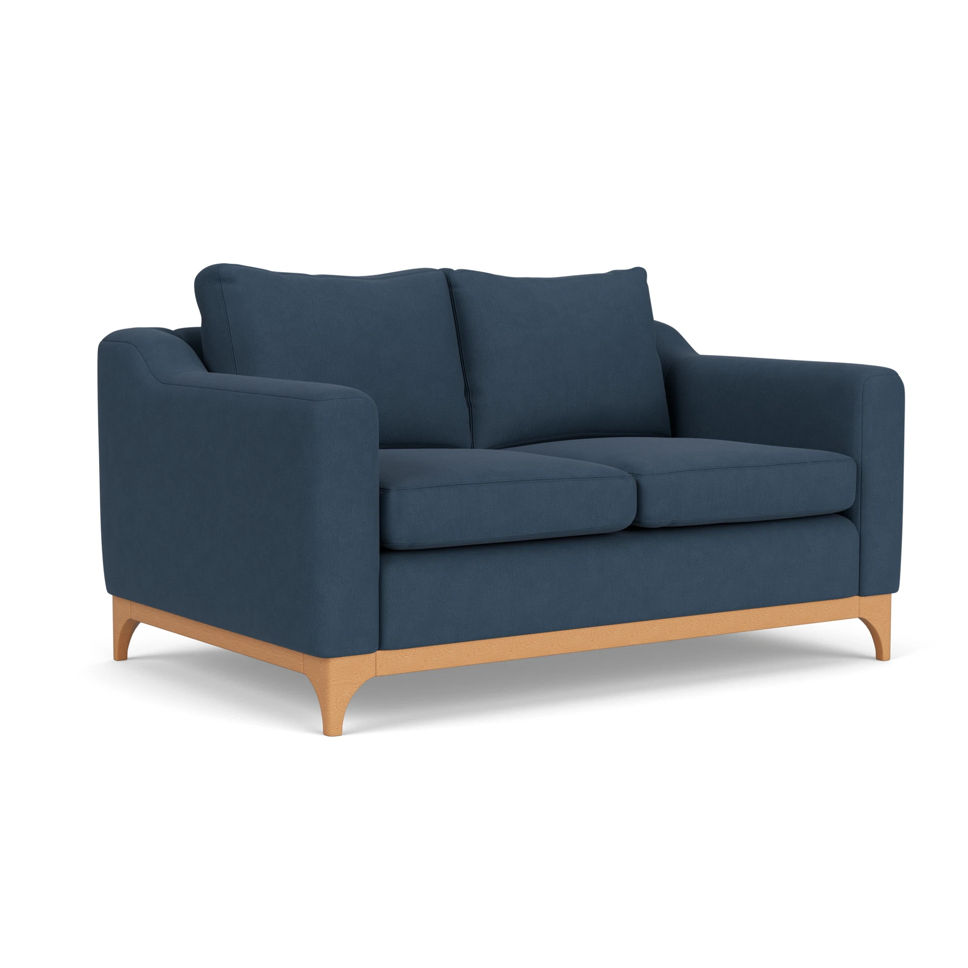 Watson 2 Seater Sofa in House Linen Mix - Indigo with Light legs