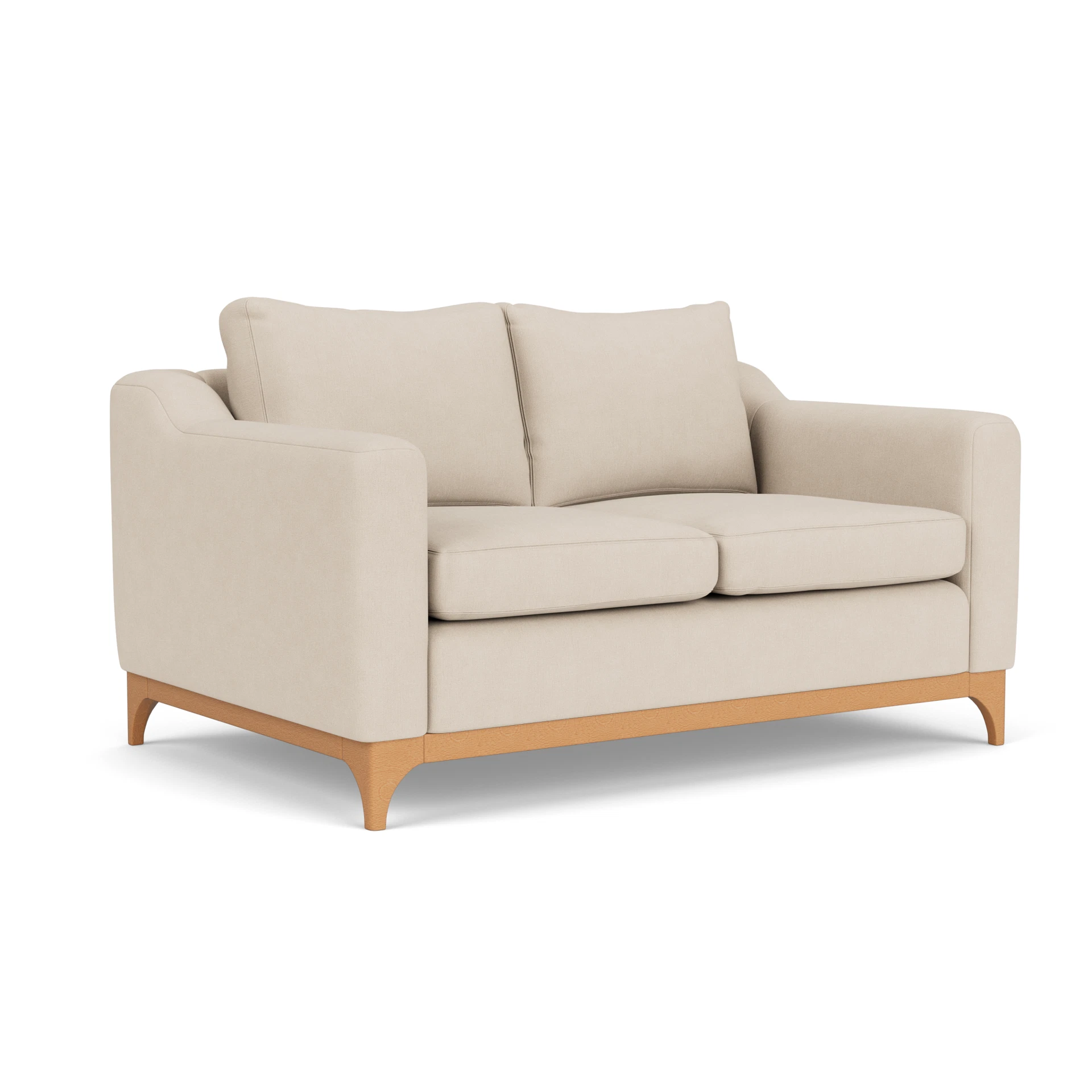 Watson 2 Seater Sofa in House Linen Mix - Lily White with Light legs