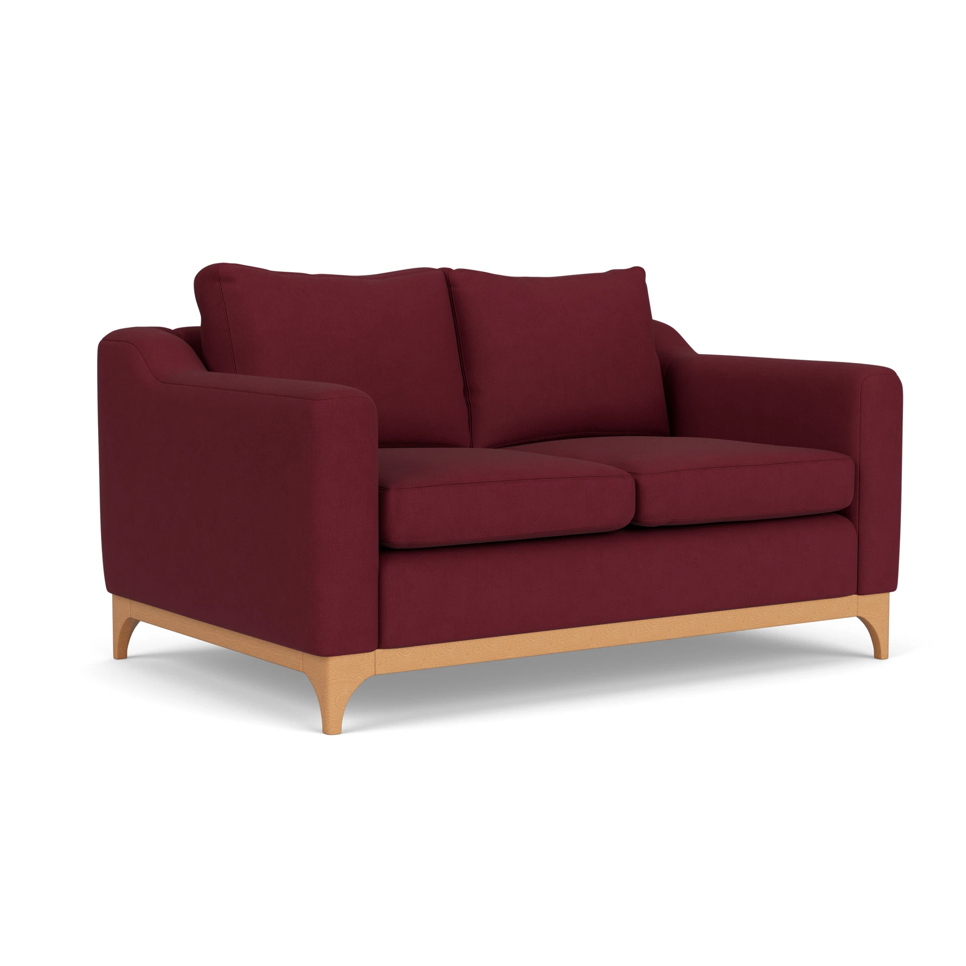 Watson 2 Seater Sofa in House Linen Mix - Rosehip with Light legs