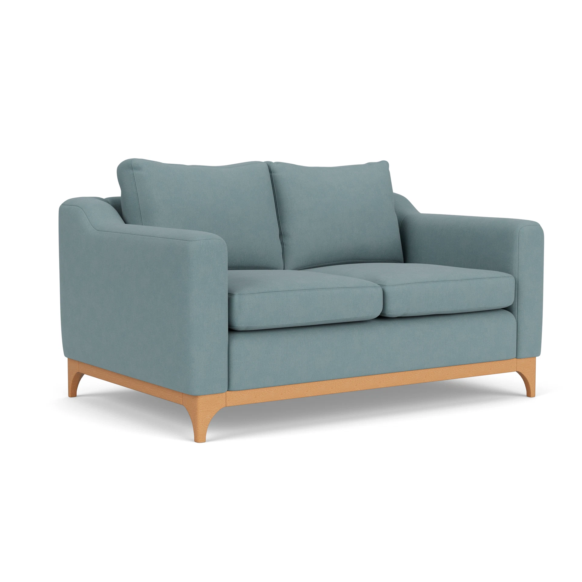 Watson 2 Seater Sofa in House Linen Mix - Sky Blue with Light legs