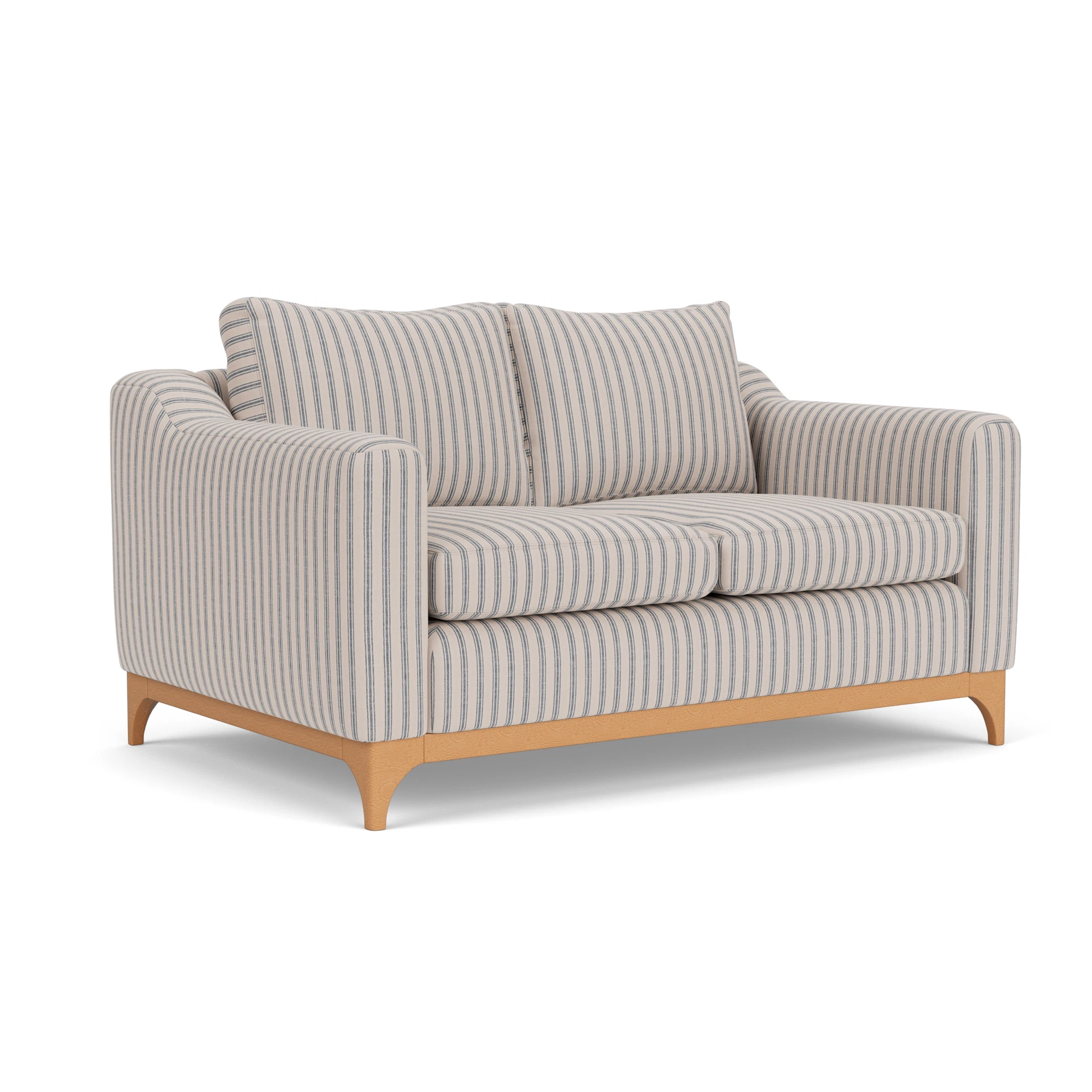 Watson 2 Seater Sofa in Kingham Stripe - Indigo with Light legs