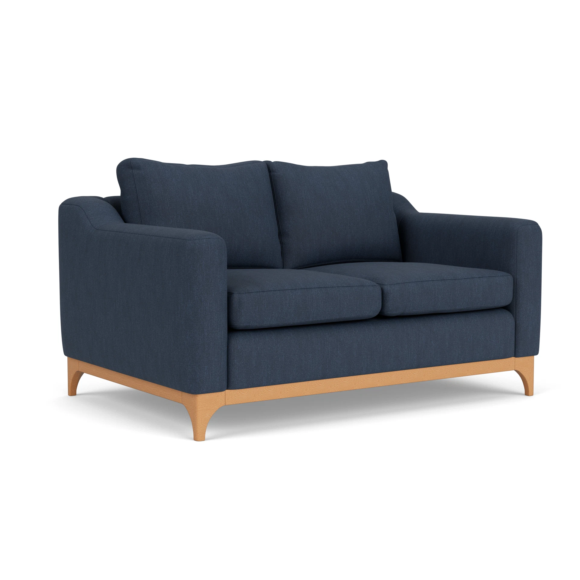 Watson 2 Seater Sofa in Luxury Italian Linen - Indigo with Light legs