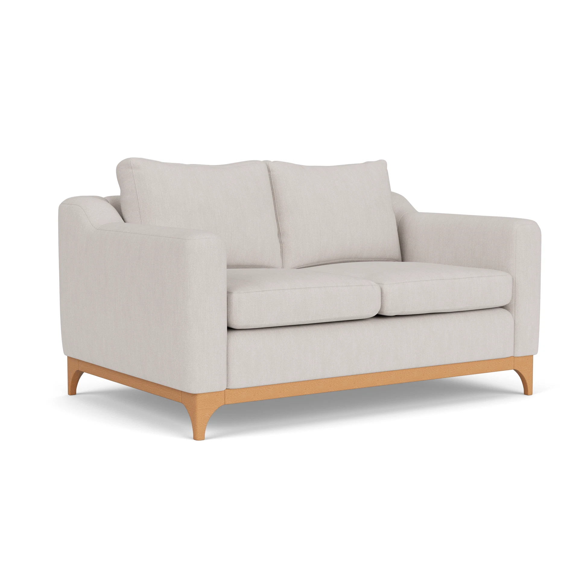 Watson 2 Seater Sofa in Luxury Italian Linen - Soft White with Light legs