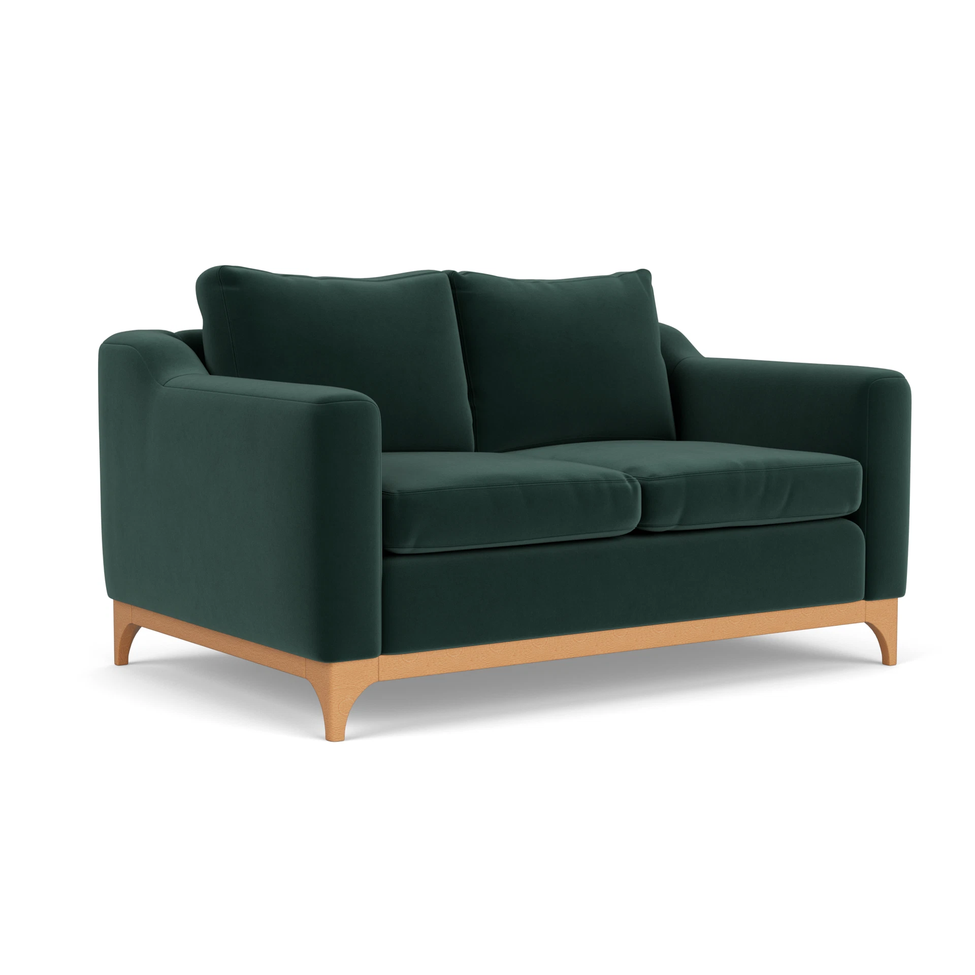 Watson 2 Seater Sofa in Matt Velvet - Lake with Light legs