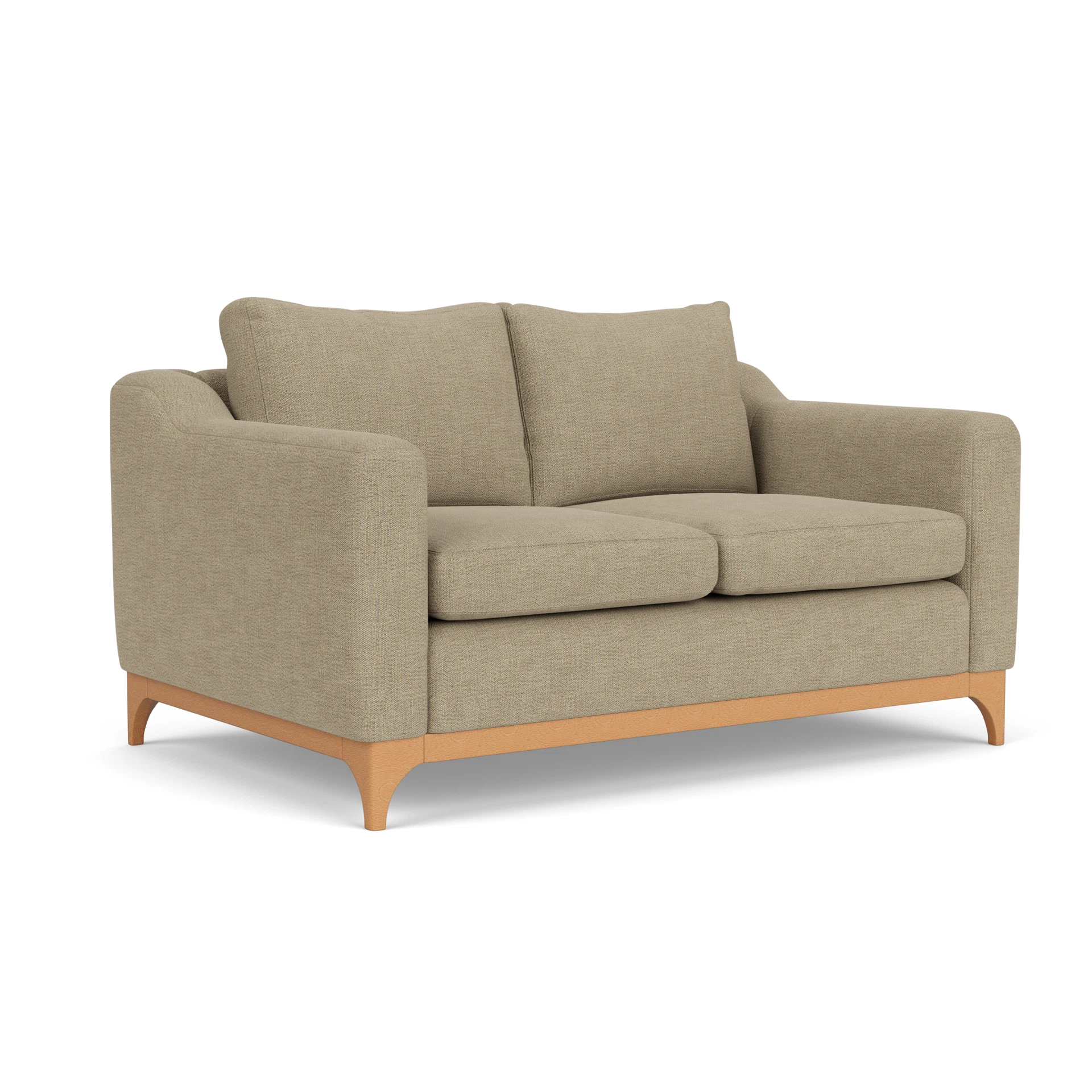 Watson 2 Seater Sofa in Rustic Weave - Apple with Light legs