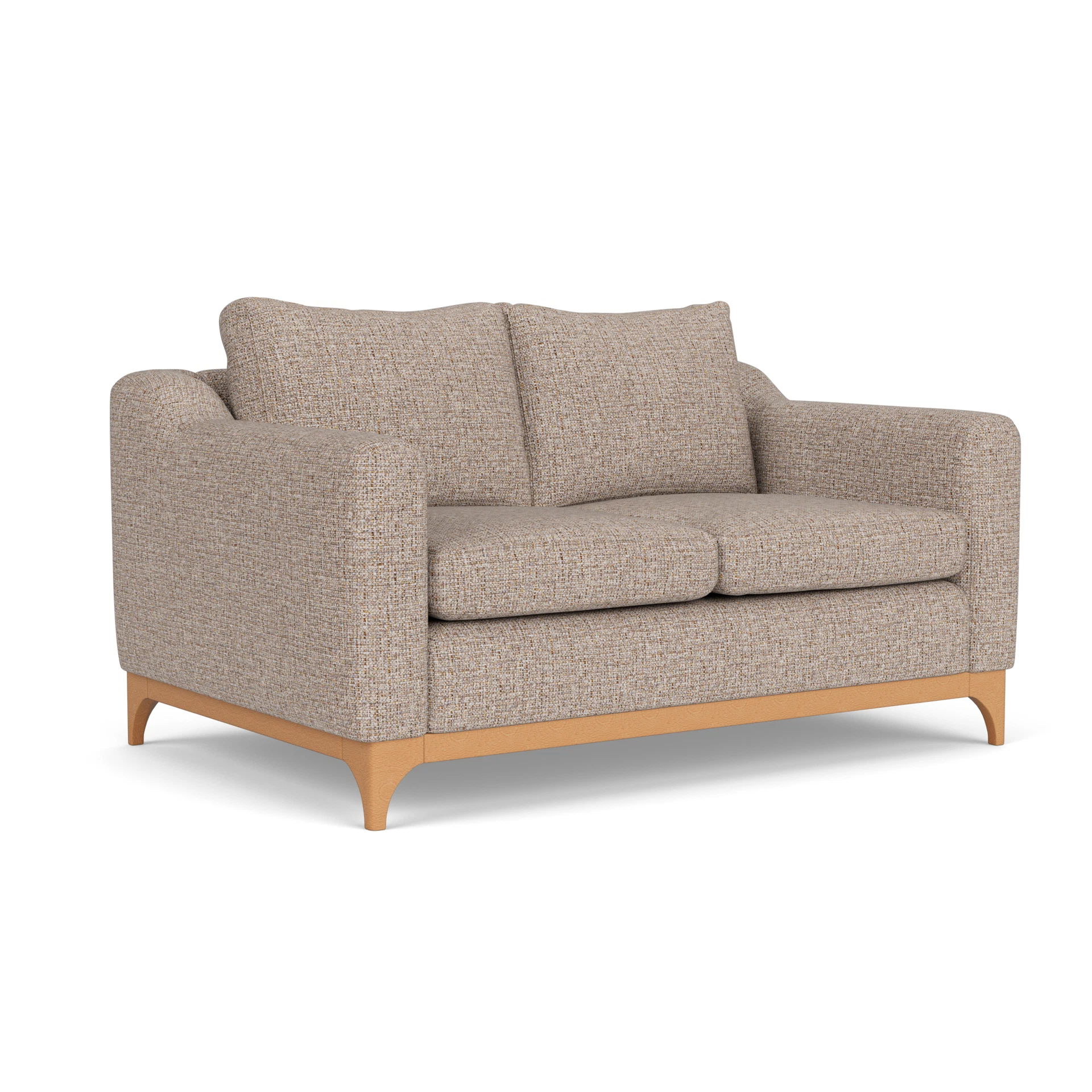 Watson 2 Seater Sofa in Textured Weave - Natural Mix with Light legs
