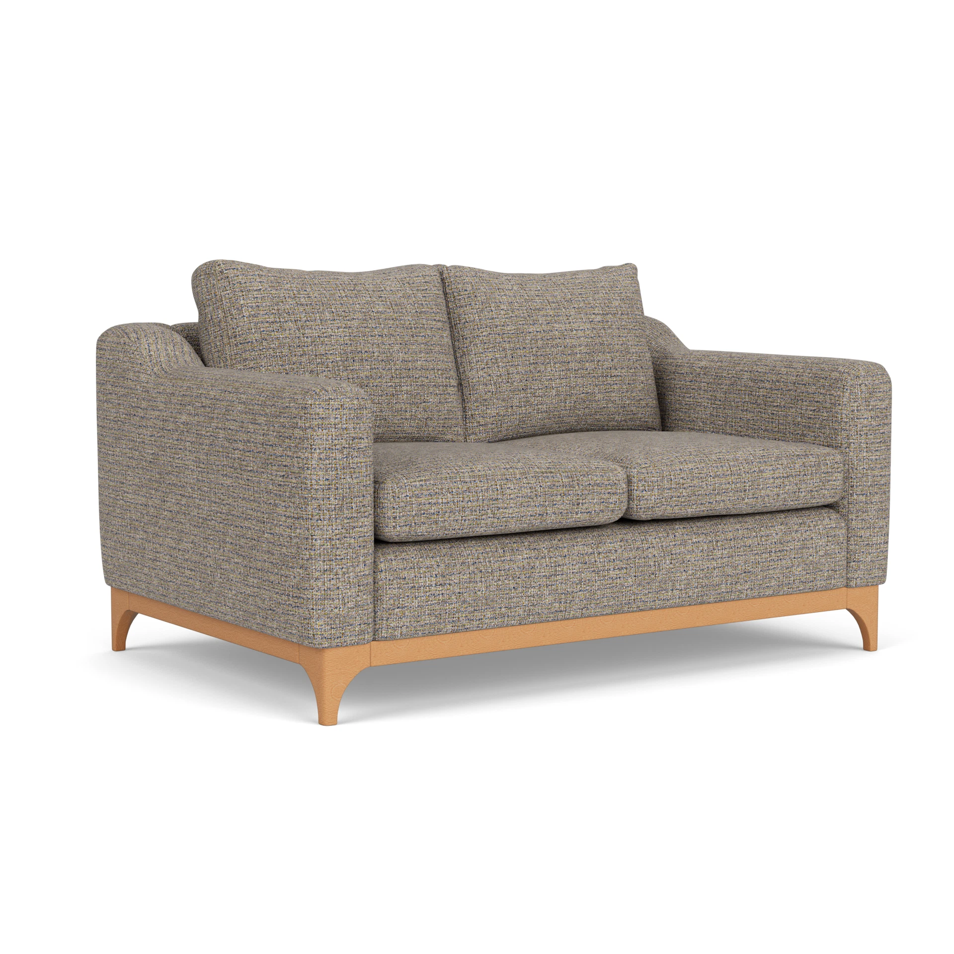 Watson 2 Seater Sofa in Textured Weave - Shoreline Mix with Light legs