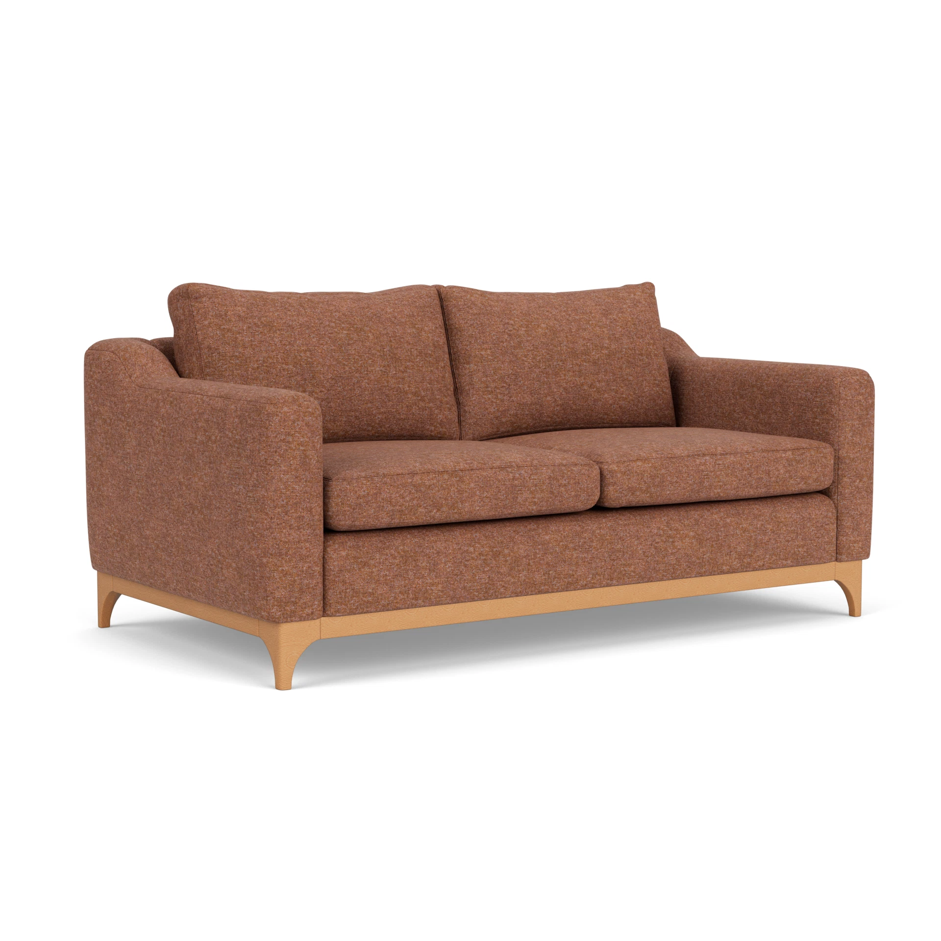 Watson 3 Seater Sofa in Aquaclean Oxford - Brick Marl with Light legs