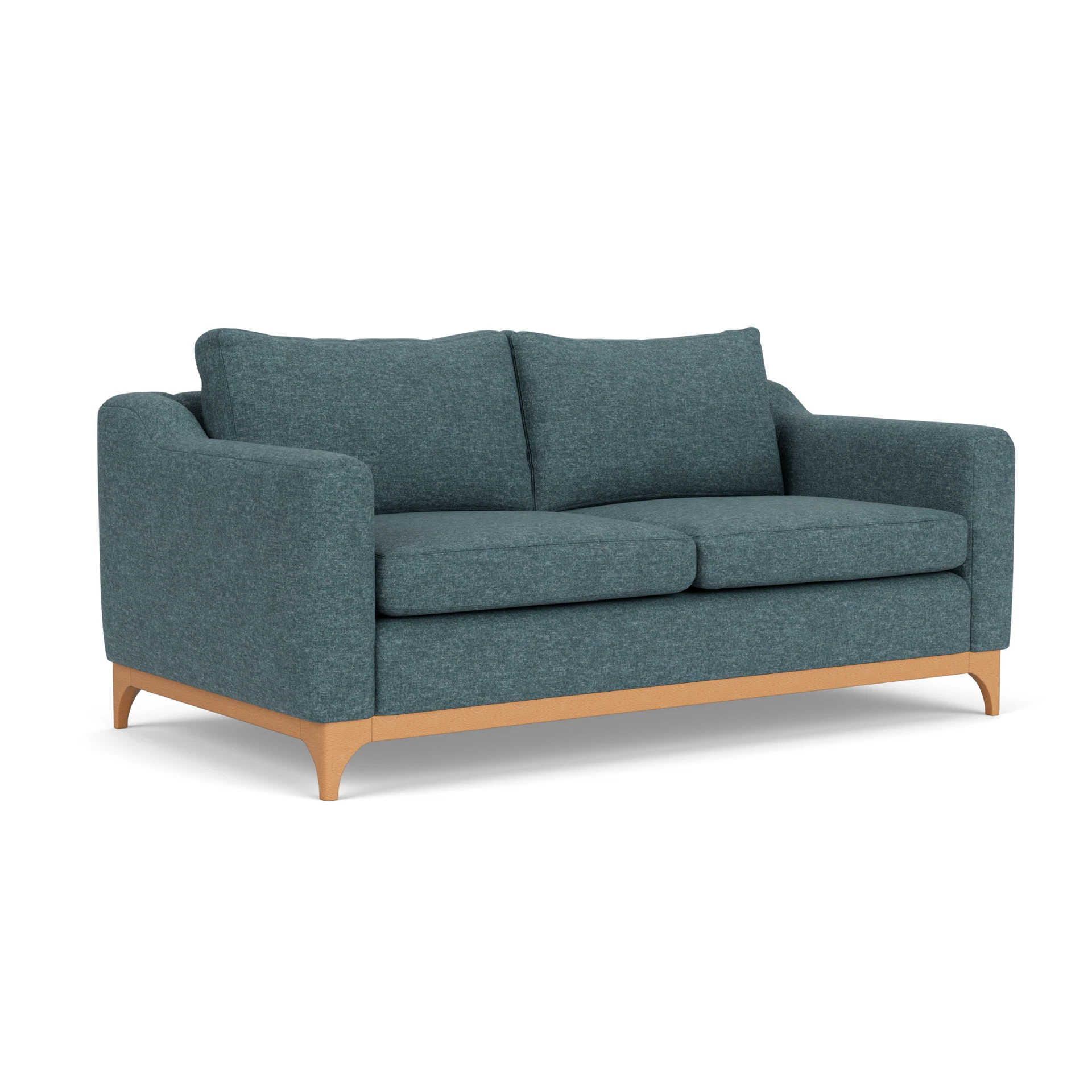 Watson 3 Seater Sofa in Aquaclean Oxford - Lake Marl with Light legs