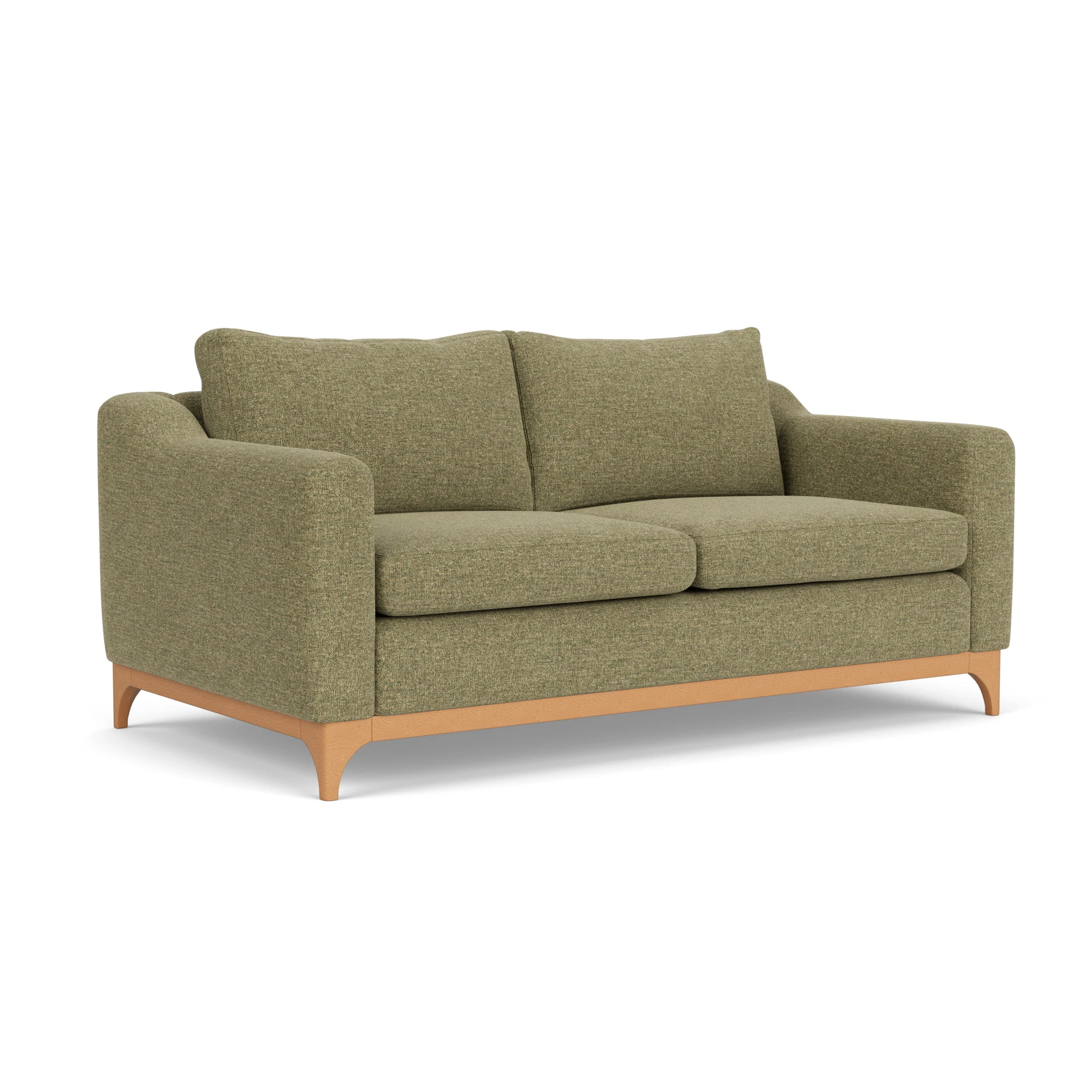 Watson 3 Seater Sofa in Aquaclean Oxford - Sage with Light legs