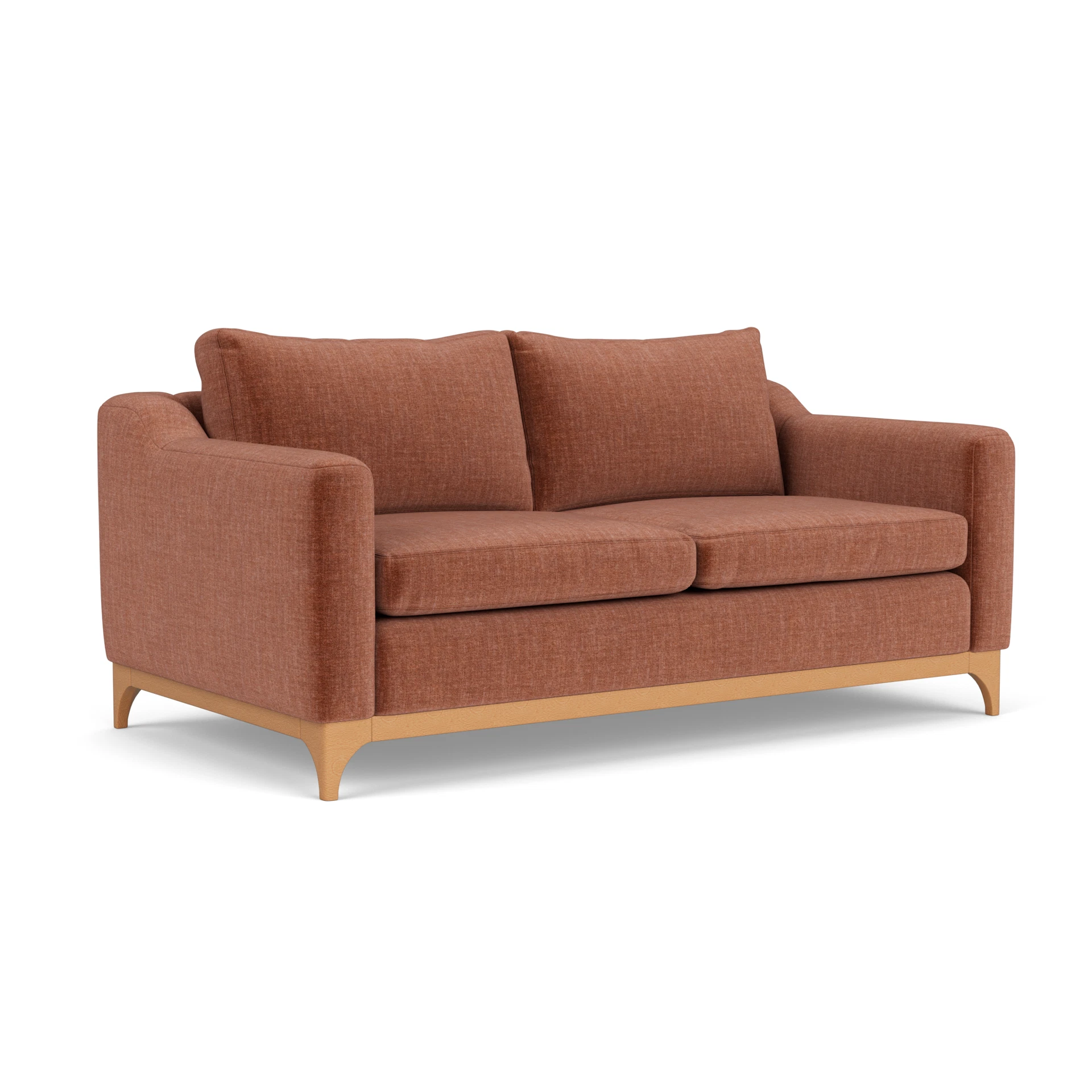Watson 3 Seater Sofa in Eco Chenille - Cinnamon with Light legs