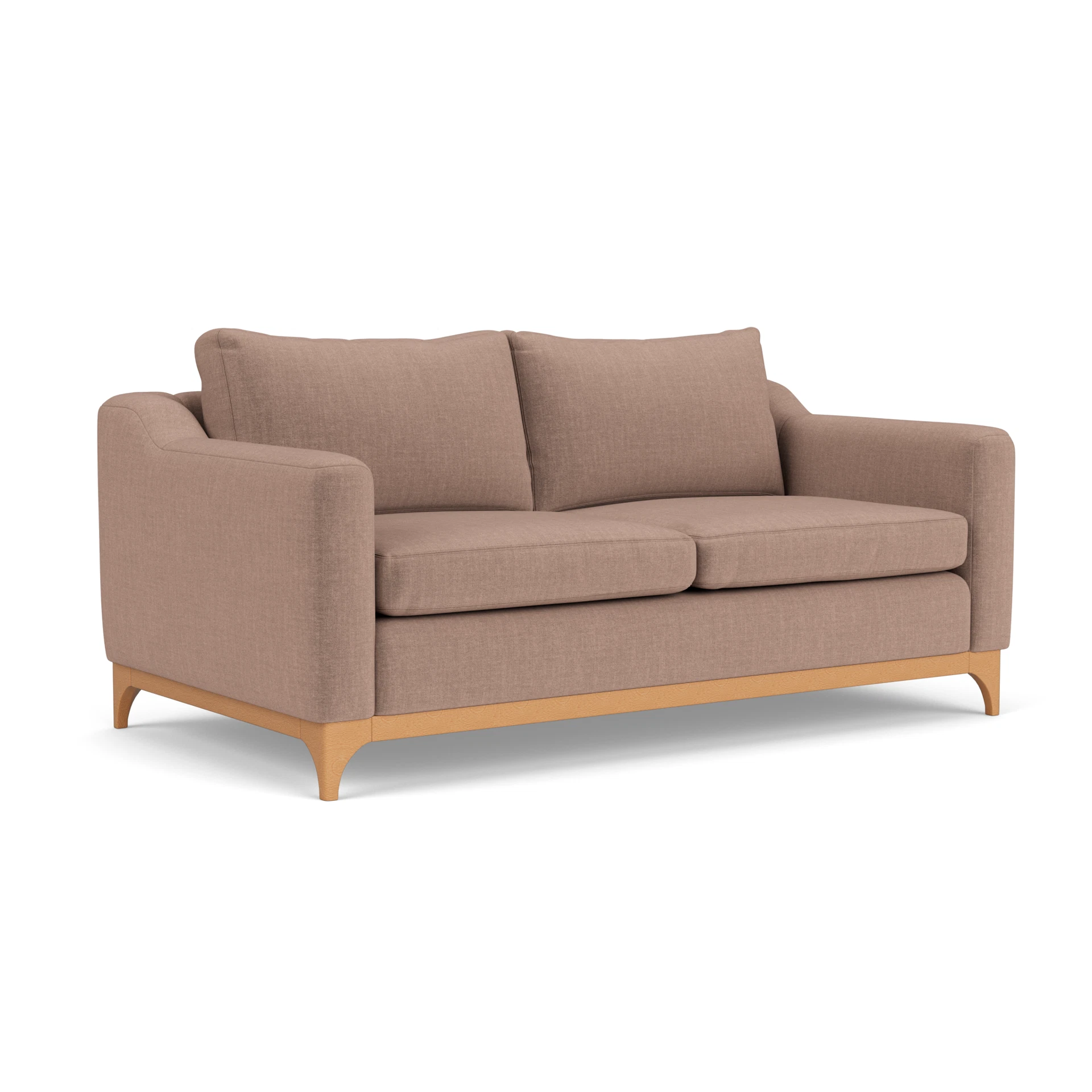 Watson 3 Seater Sofa in Eco Chenille - Dusky Rose with Light legs