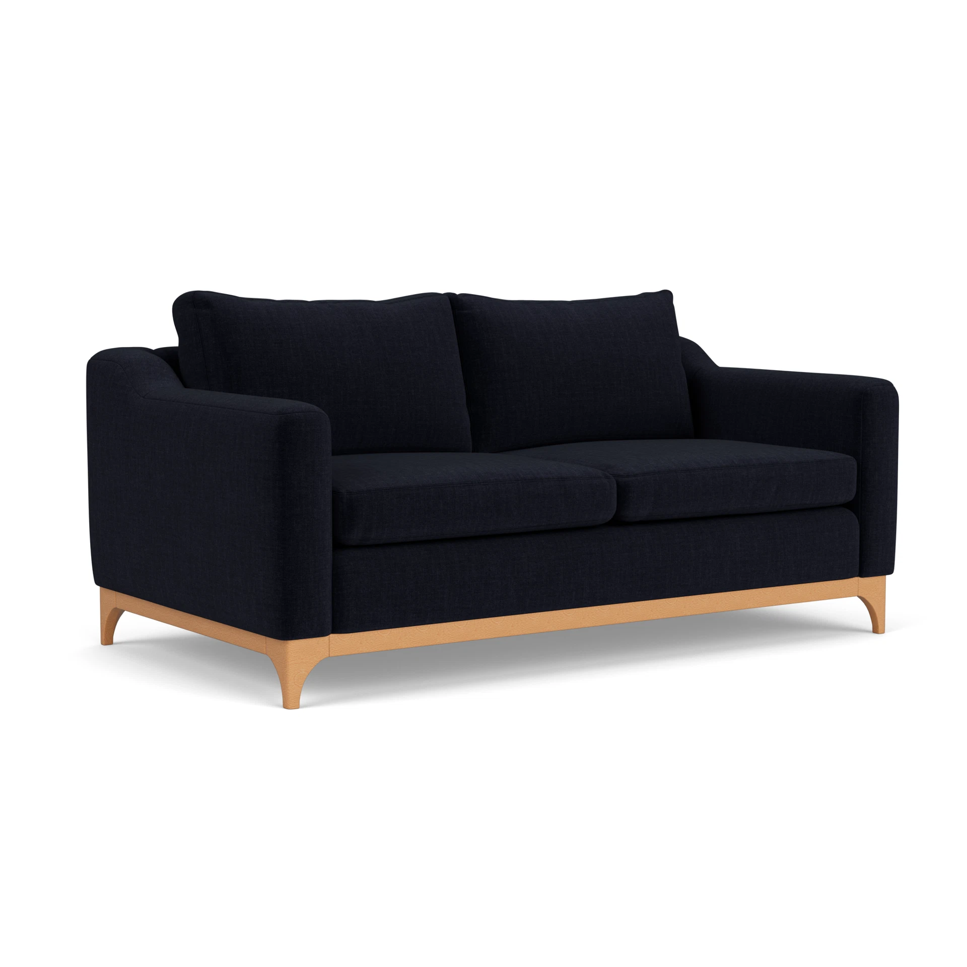 Watson 3 Seater Sofa in Eco Chenille - Ink with Light legs