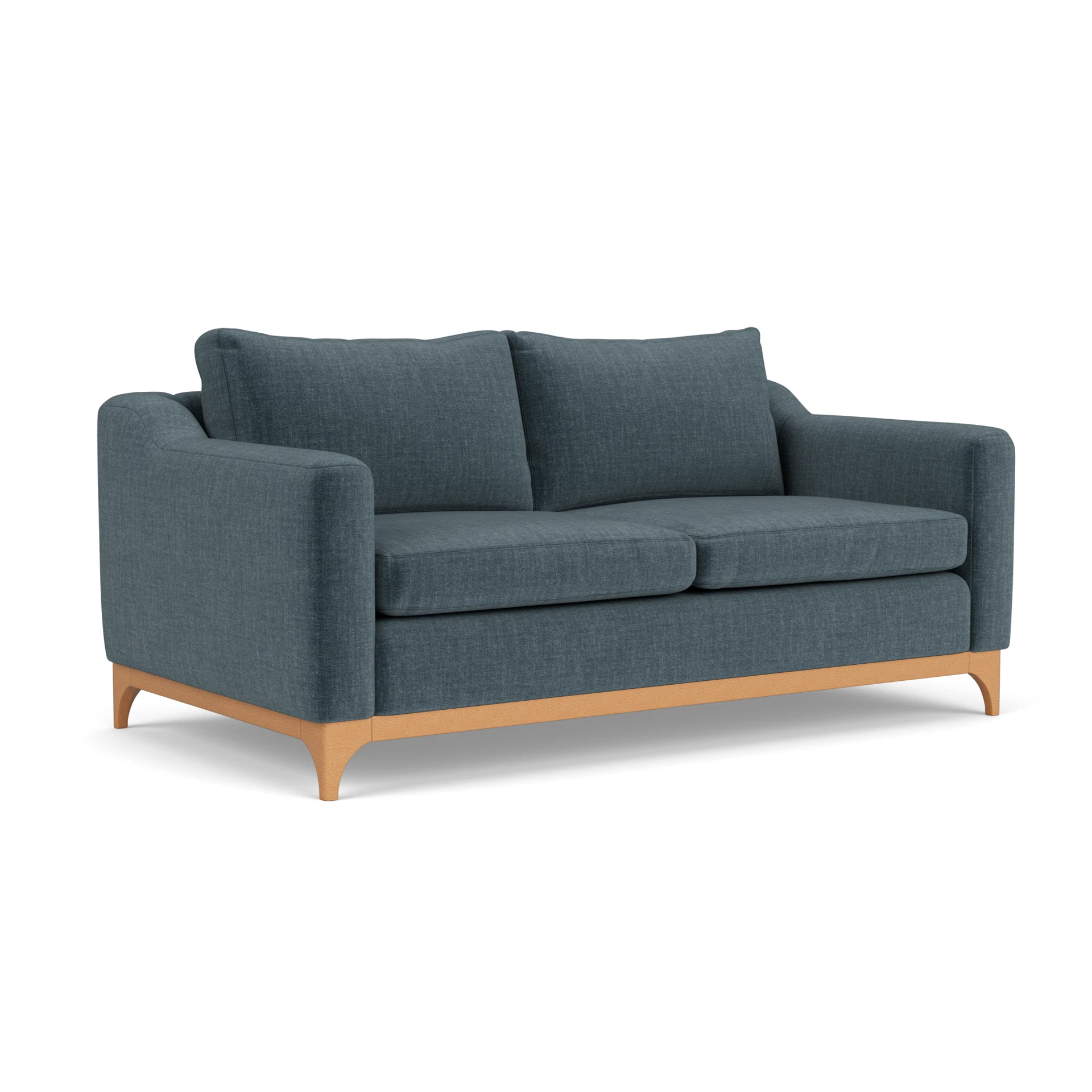 Watson 3 Seater Sofa in Eco Chenille - Teal with Light legs