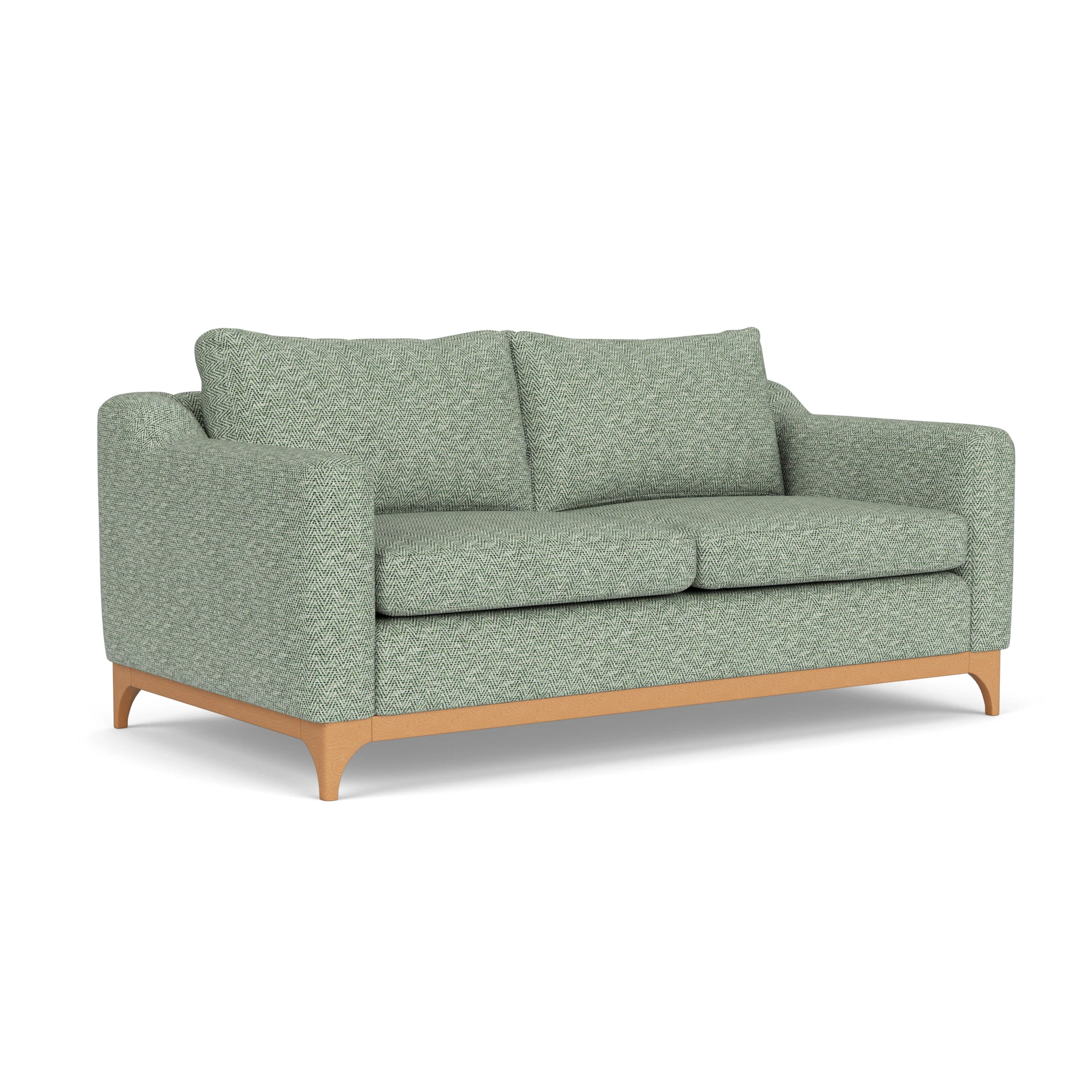 Watson 3 Seater Sofa in Herringbone Weave - Lake with Light legs