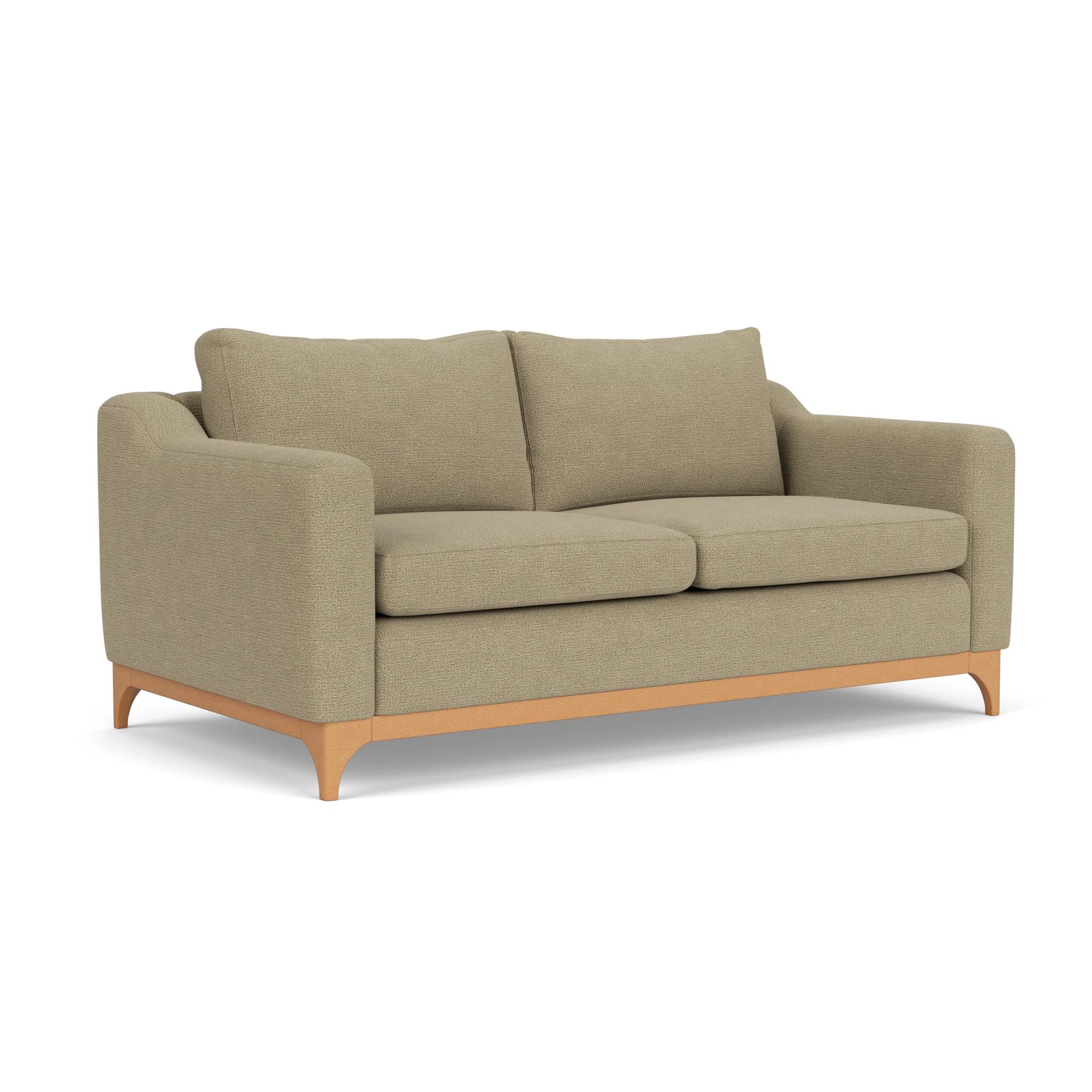 Watson 3 Seater Sofa in House Weave - Green Marl with Light legs