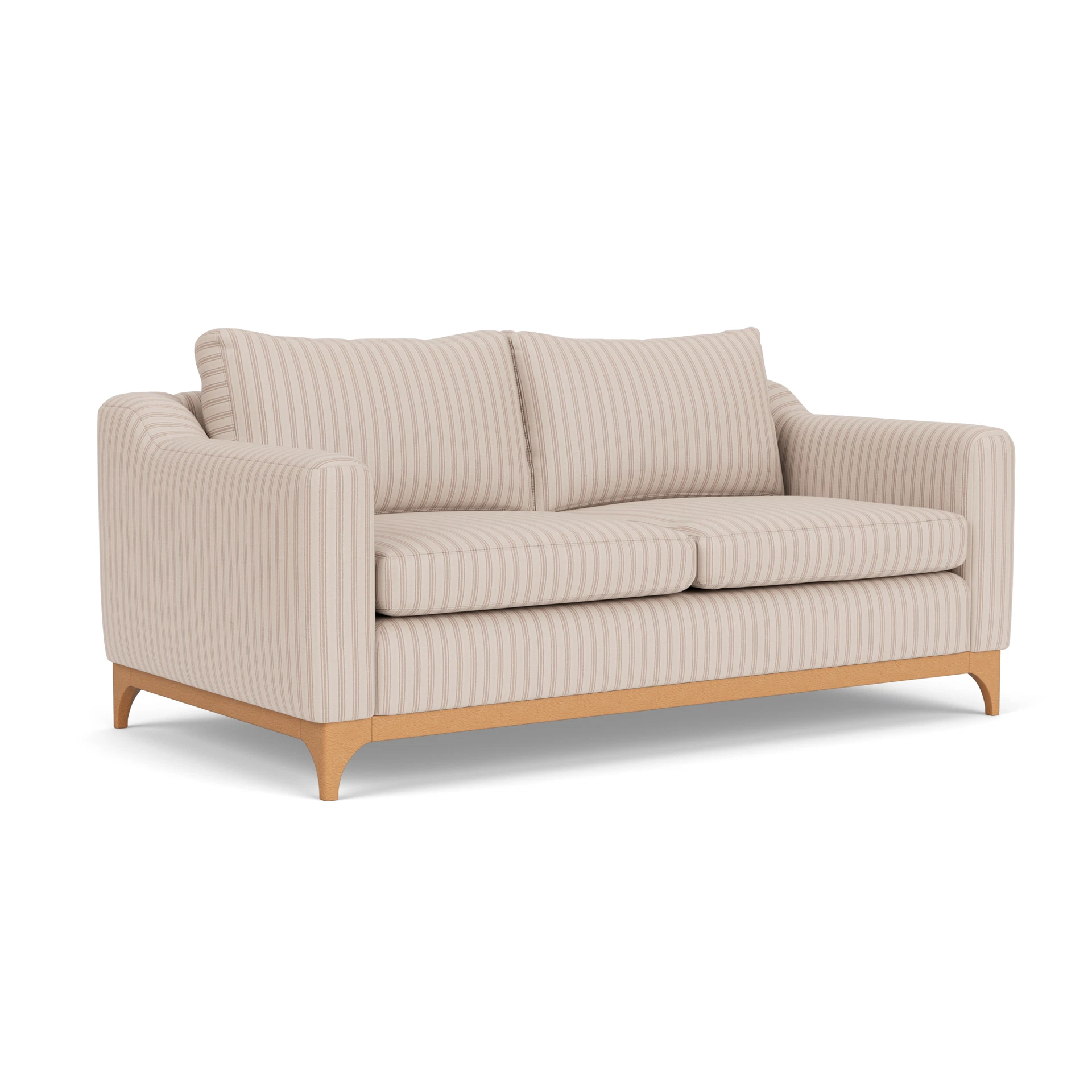 Watson 3 Seater Sofa in Kingham Stripe - Flax with Light legs