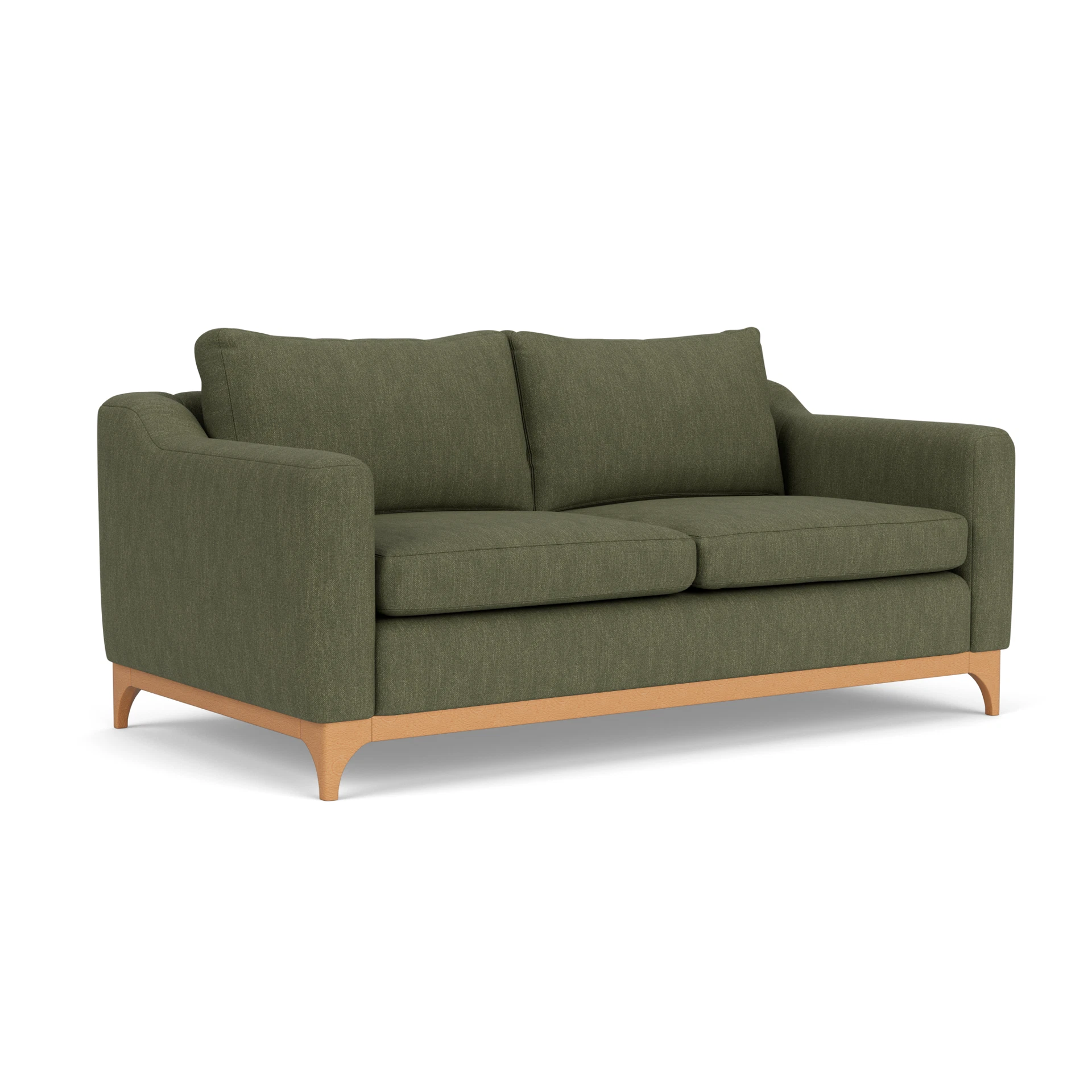Watson 3 Seater Sofa in Luxury Italian Linen - Fern with Light legs