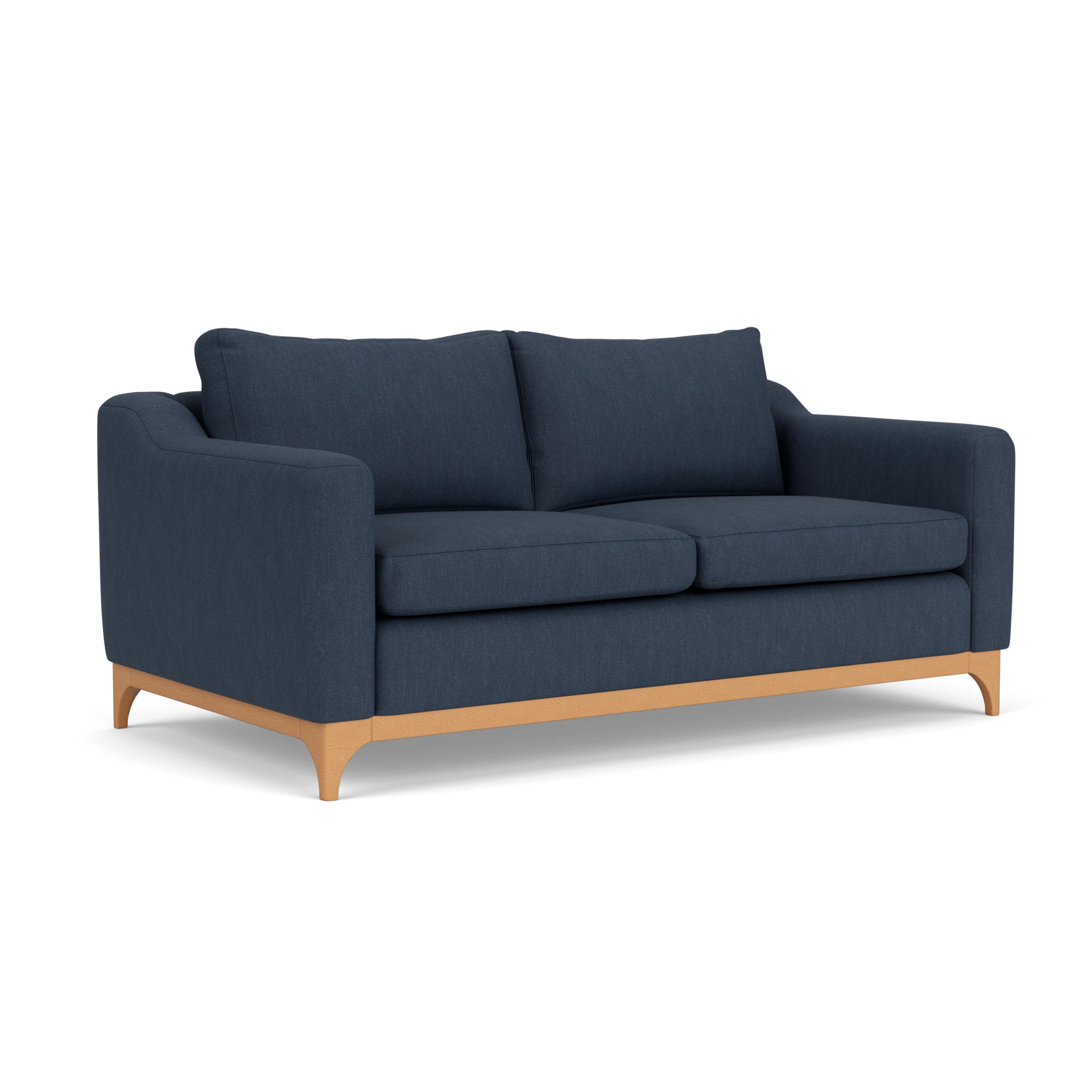 Watson 3 Seater Sofa in Luxury Italian Linen - Indigo with Light legs