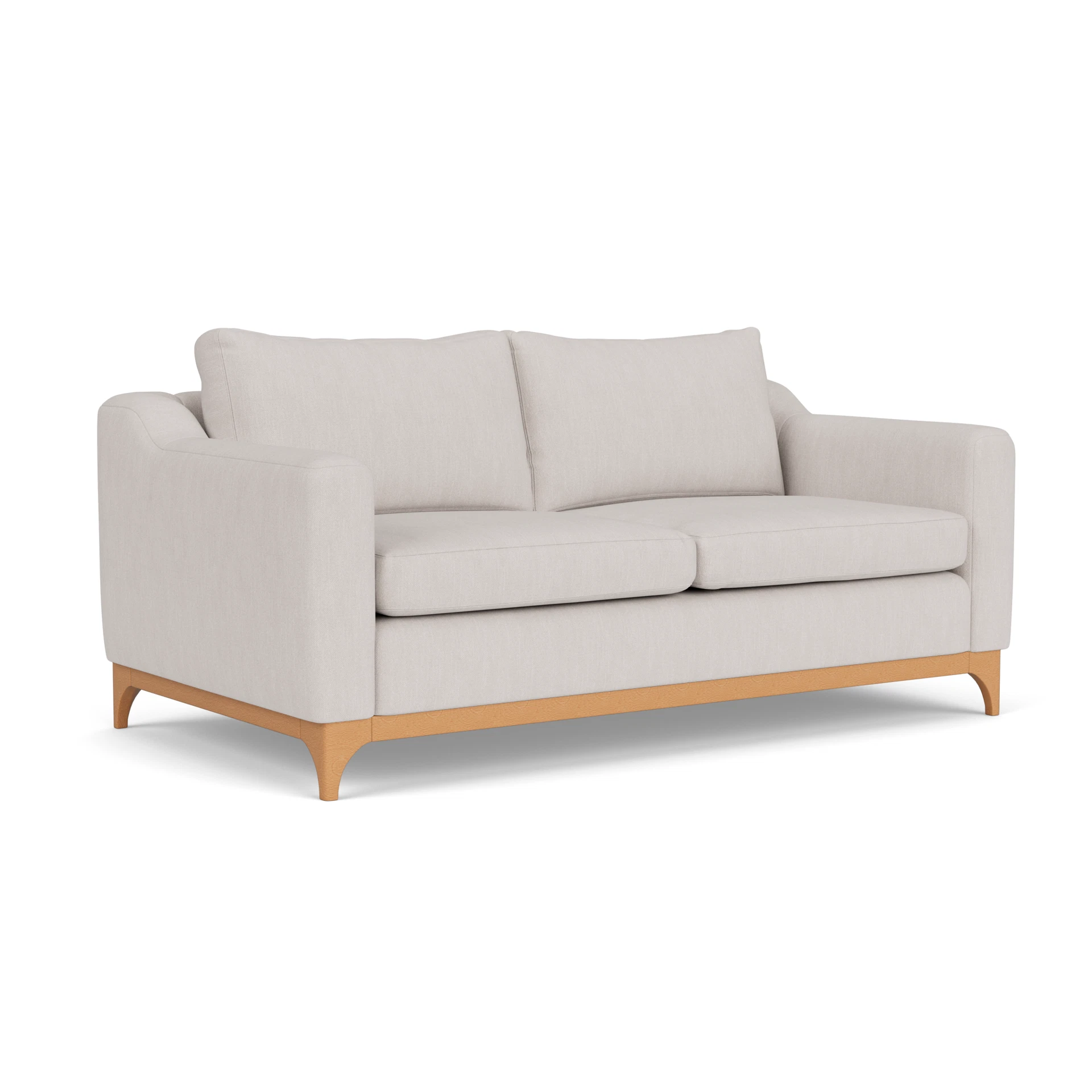 Watson 3 Seater Sofa in Luxury Italian Linen - Soft White with Light legs