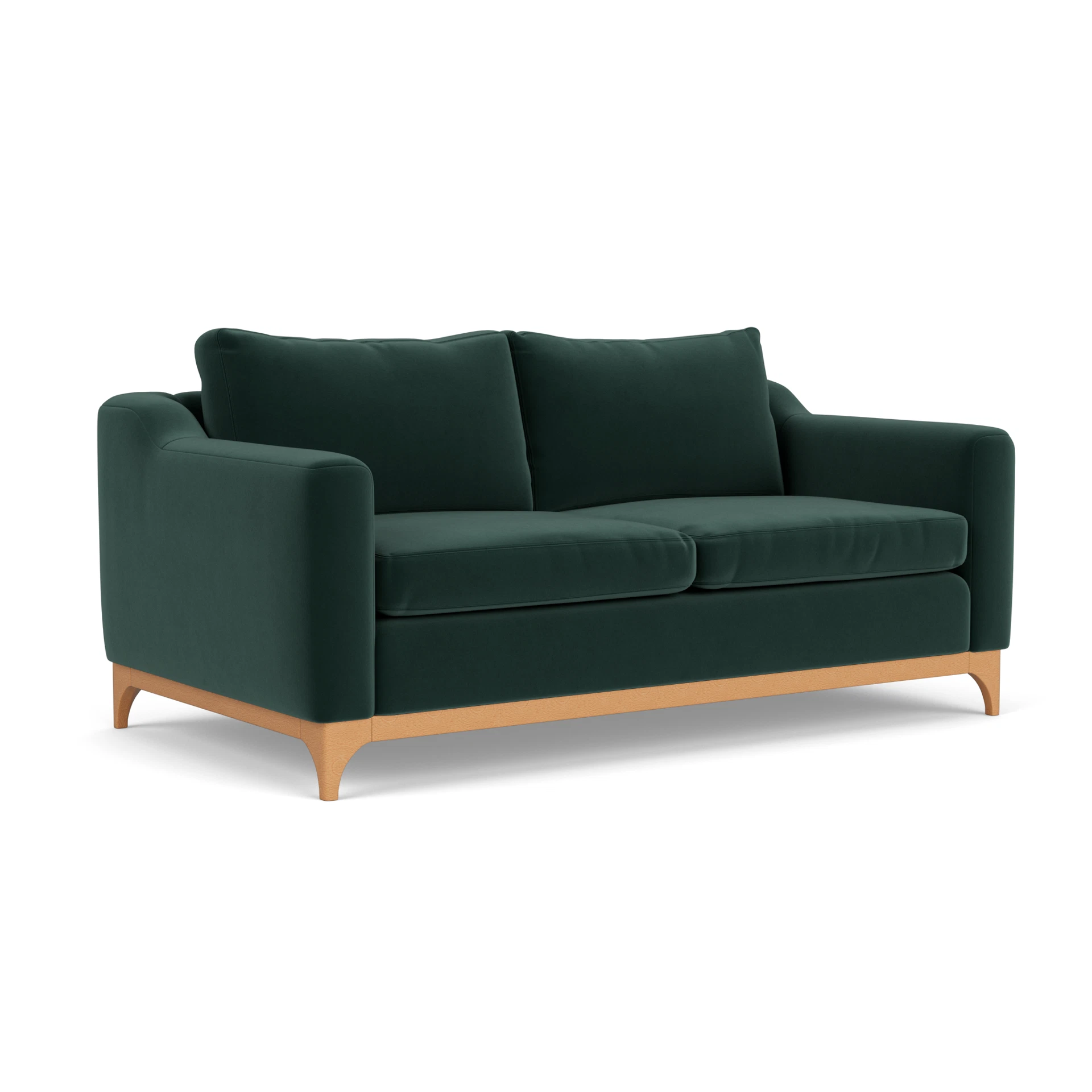 Watson 3 Seater Sofa in Matt Velvet - Lake with Light legs