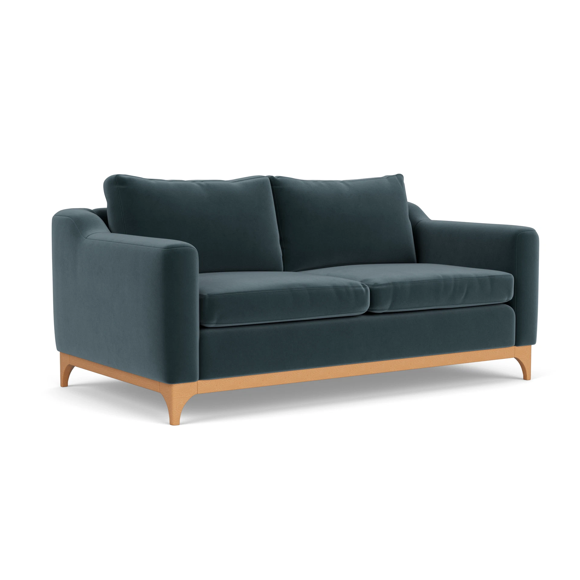 Watson 3 Seater Sofa in Matt Velvet - Night Sky with Light legs