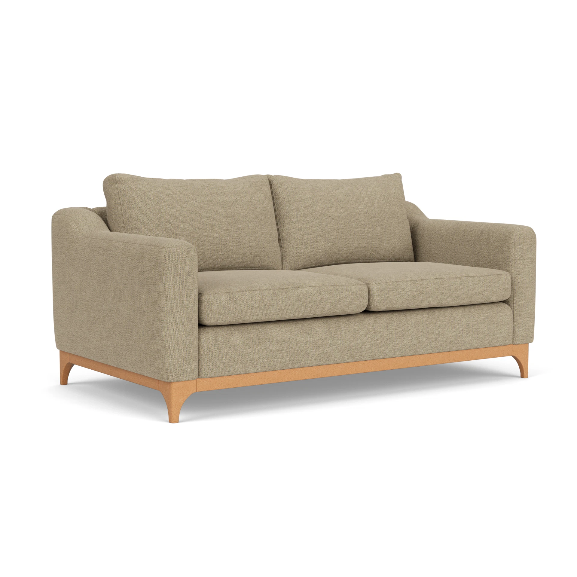 Watson 3 Seater Sofa in Rustic Weave - Apple with Light legs