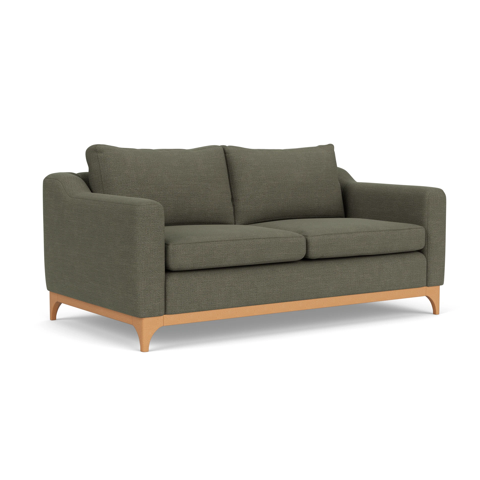 Watson 3 Seater Sofa in Rustic Weave - Deep Forest with Light legs