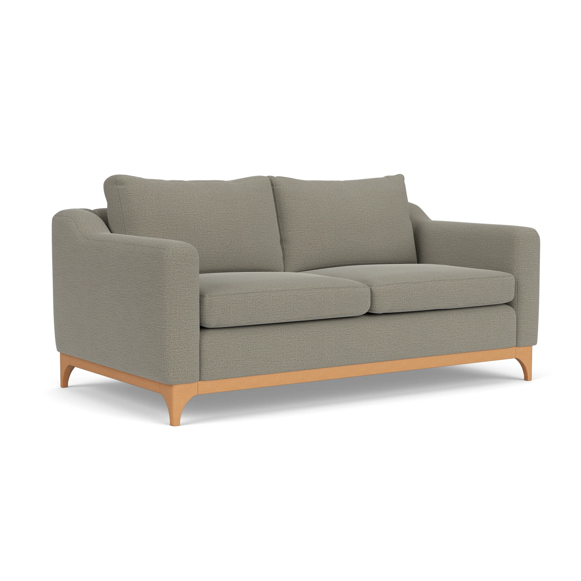 Watson 3 Seater Sofa in Rustic Weave - Flax with Light legs