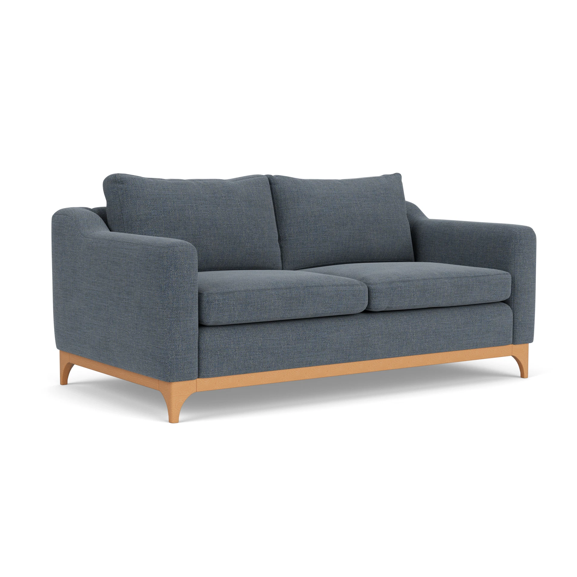 Watson 3 Seater Sofa in Rustic Weave - Indigo with Light legs