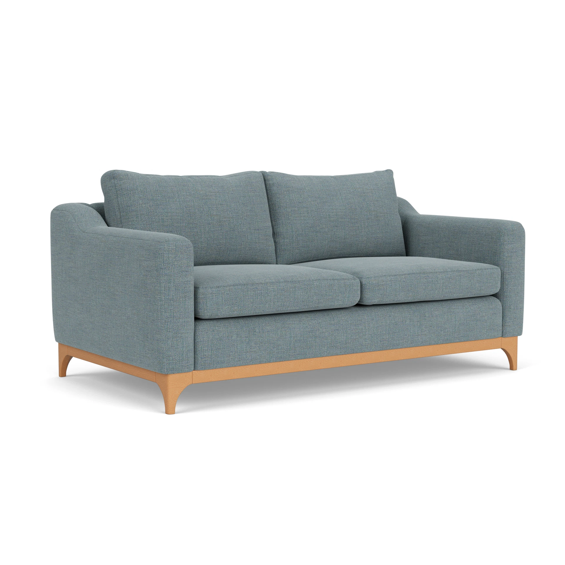 Watson 3 Seater Sofa in Rustic Weave - Teal Marl with Light legs