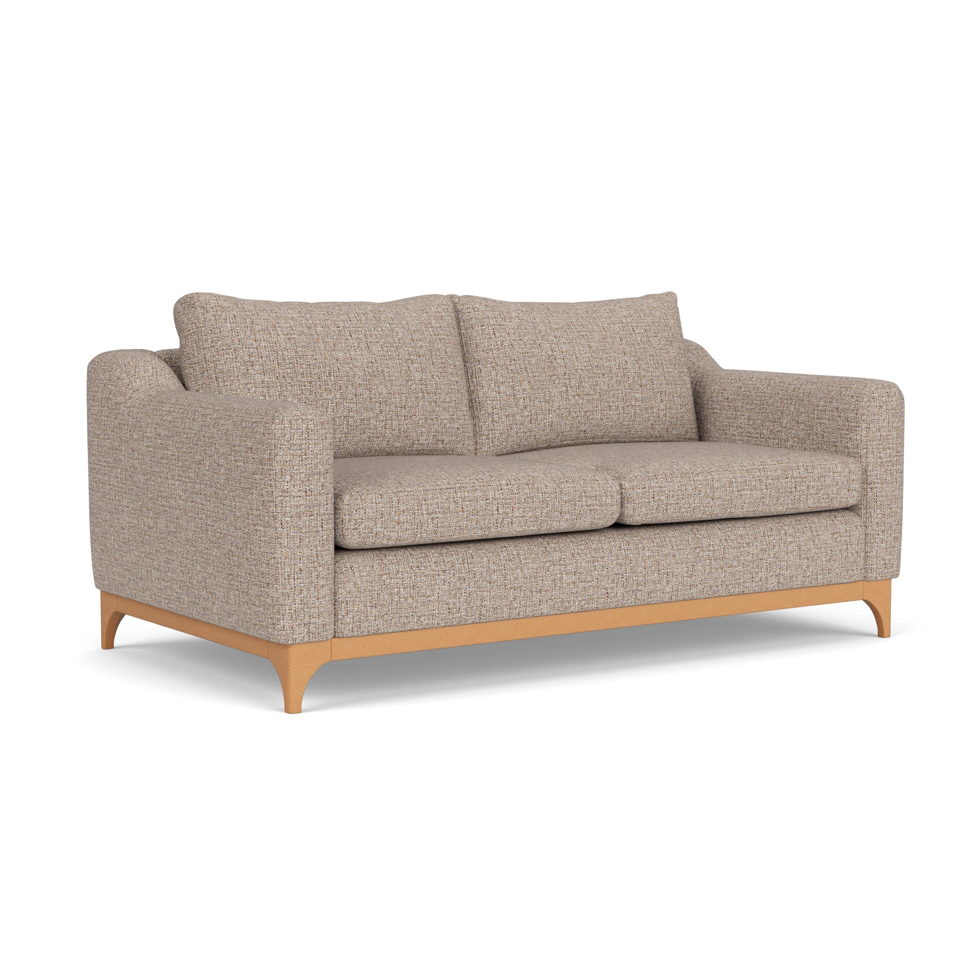 Watson 3 Seater Sofa in Textured Weave - Natural Mix with Light legs