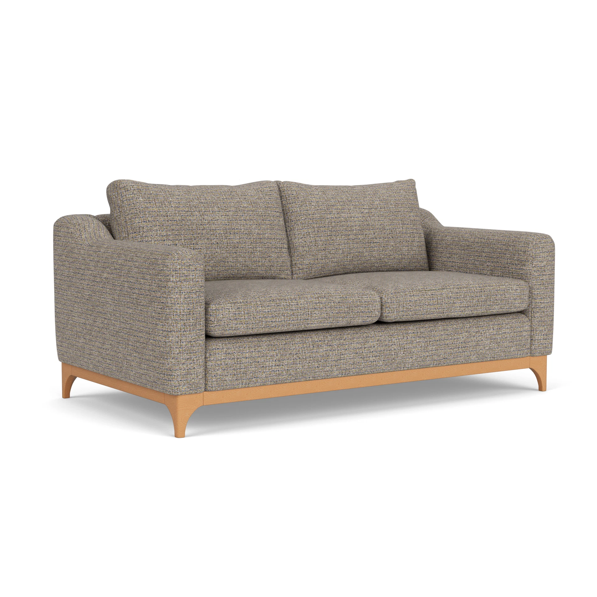Watson 3 Seater Sofa in Textured Weave - Shoreline Mix with Light legs