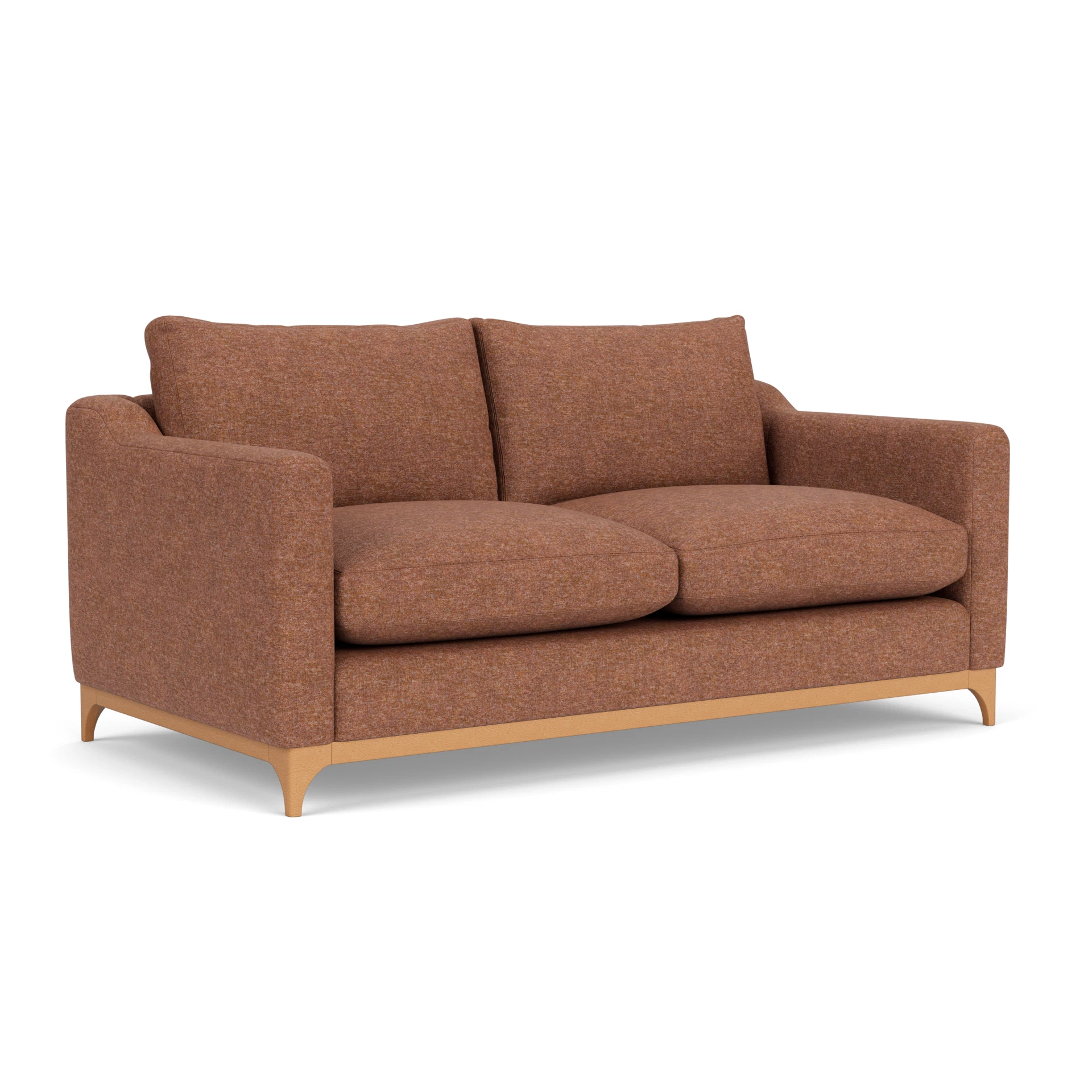 Watson 4 Seater Sofa in Aquaclean Oxford - Brick Marl with Light legs