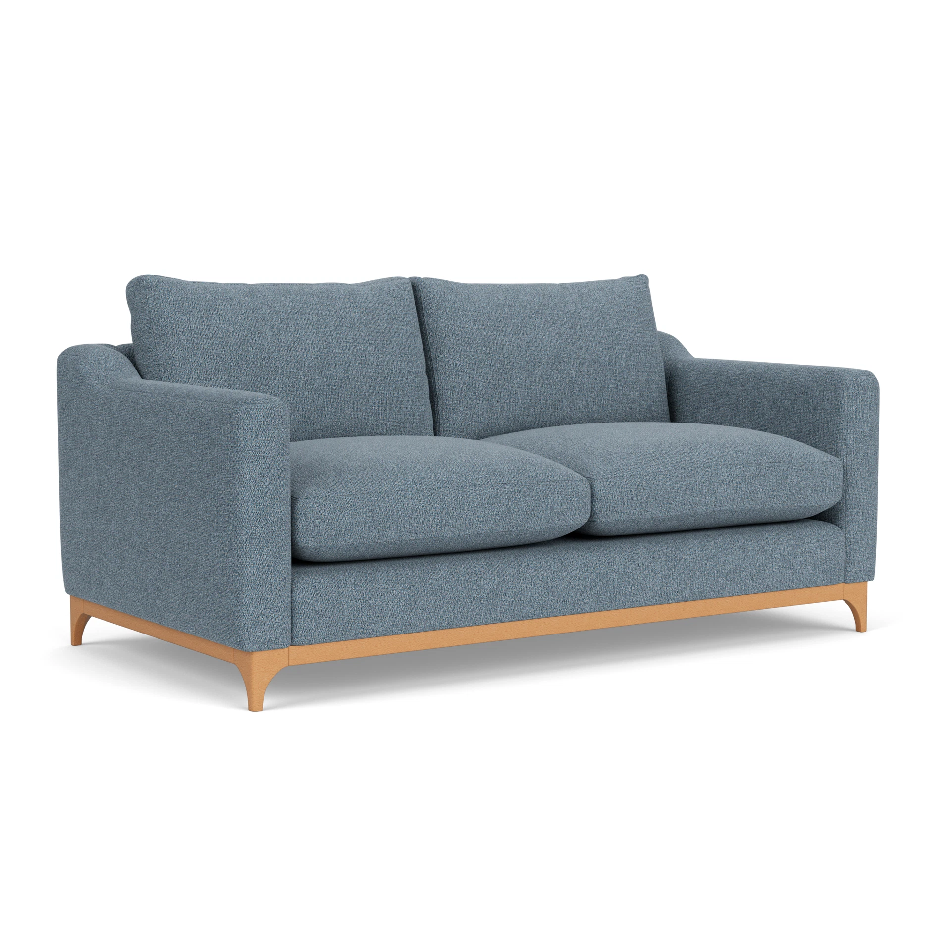 Watson 4 Seater Sofa in Aquaclean Oxford - Mid Blue with Light legs