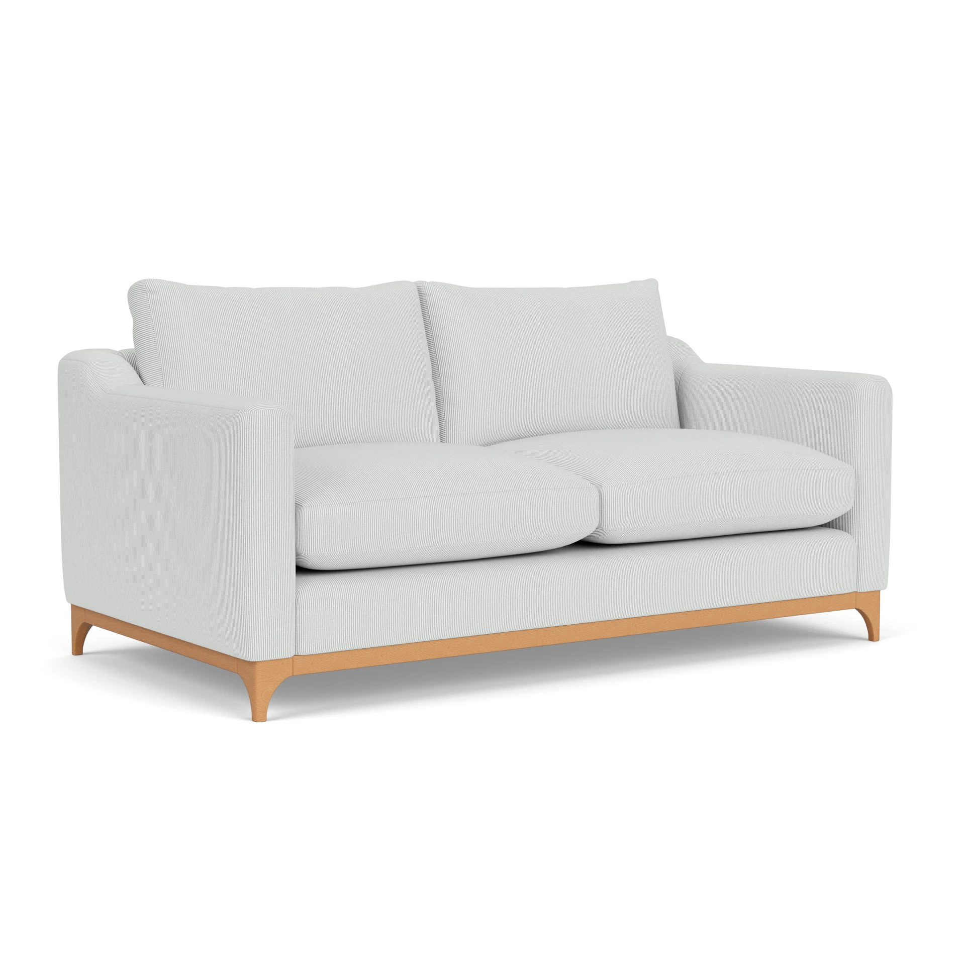 Watson 4 Seater Sofa in Broadway Stripe - Duck Egg with Light legs