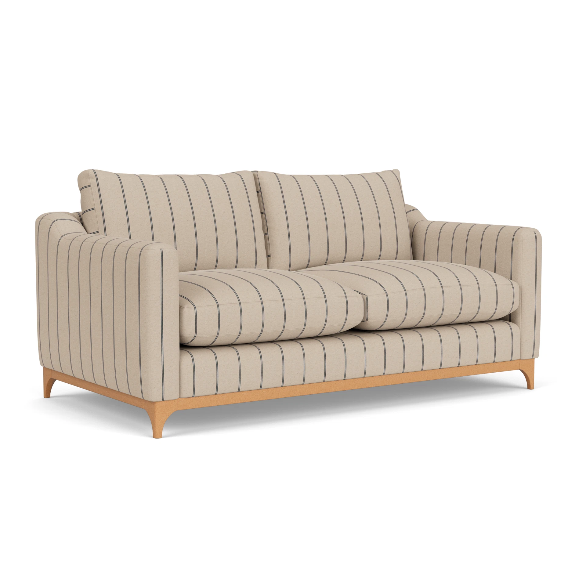 Watson 4 Seater Sofa in Compton Stripe - Charcoal with Light legs