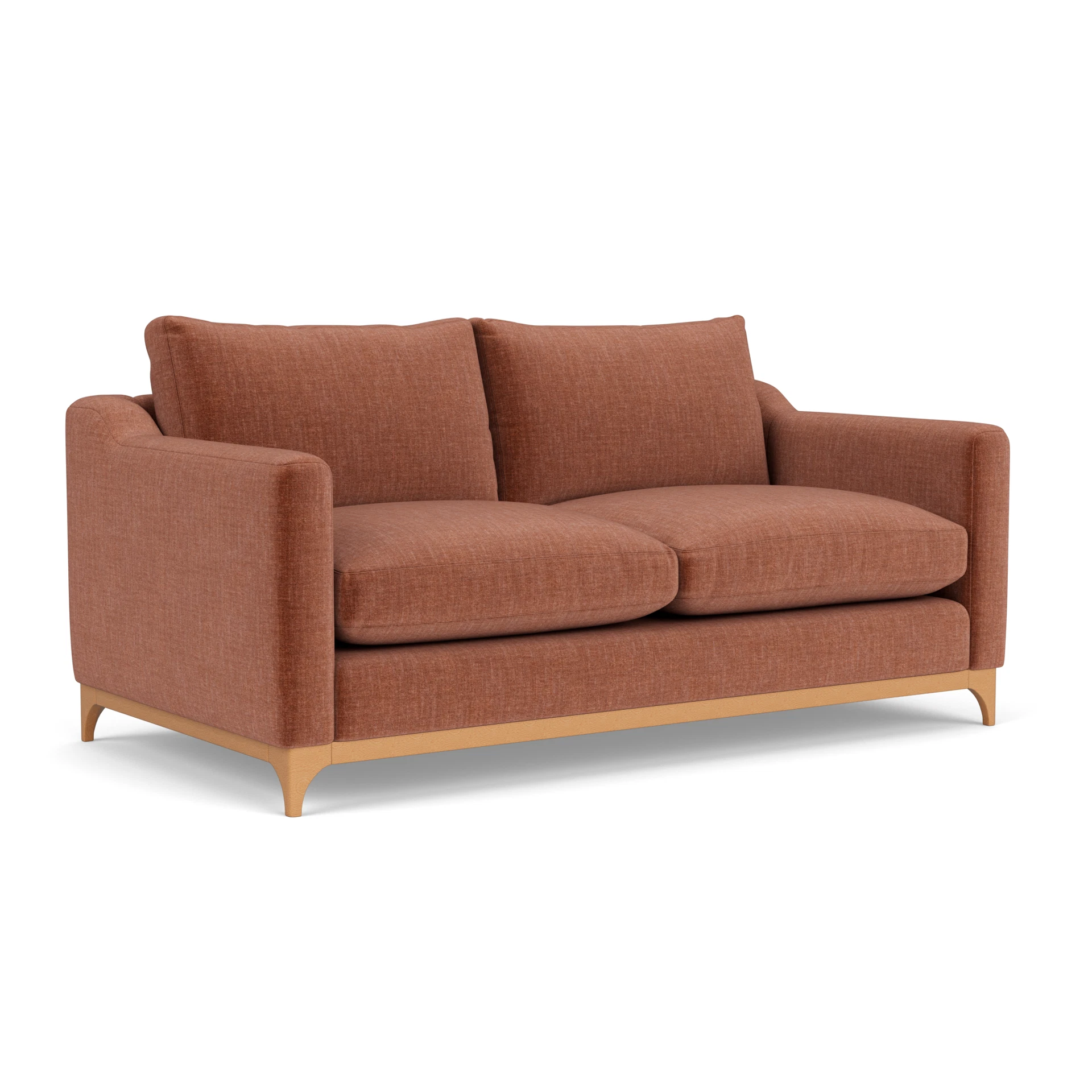 Watson 4 Seater Sofa in Eco Chenille - Cinnamon with Light legs