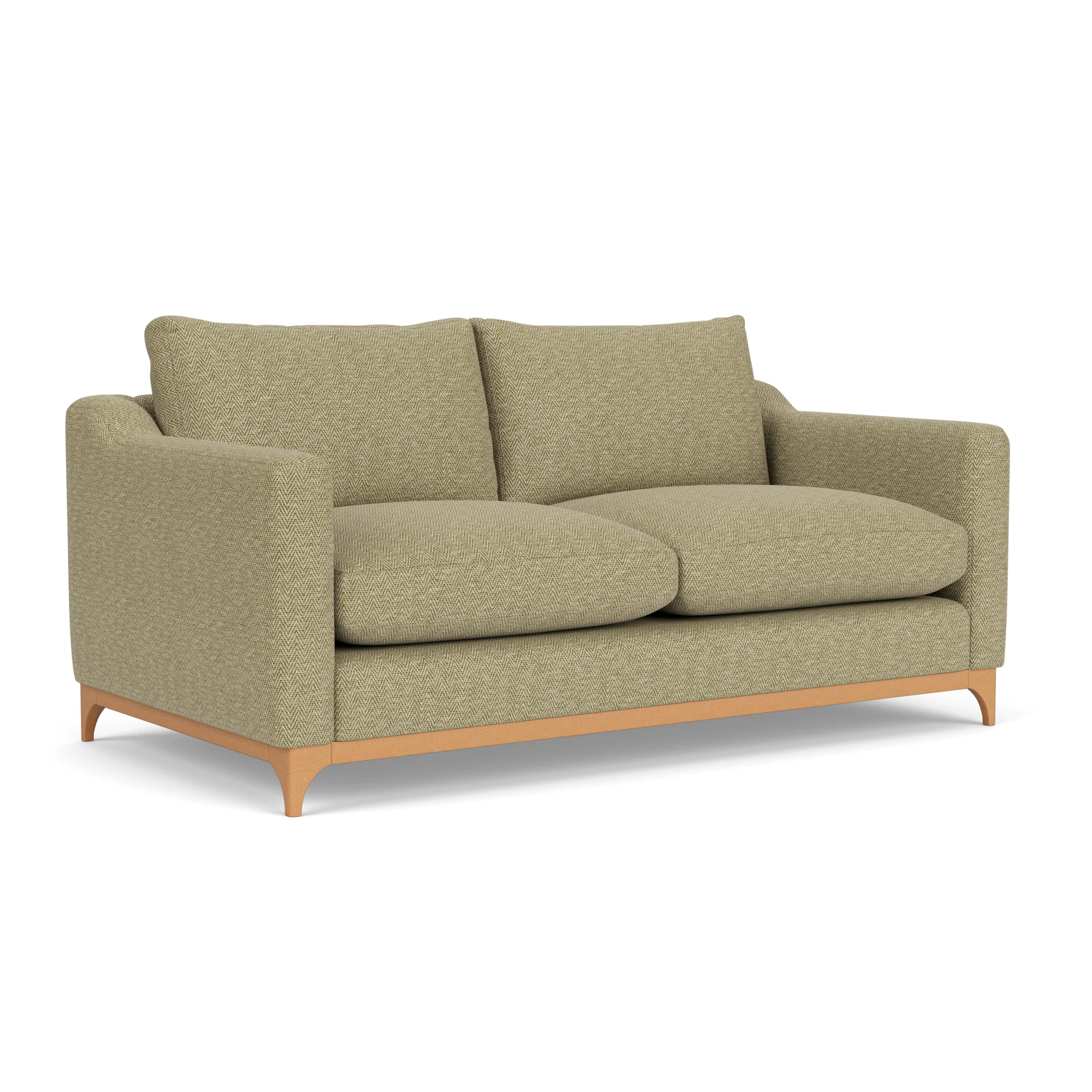 Watson 4 Seater Sofa in Herringbone Weave - Apple with Light legs