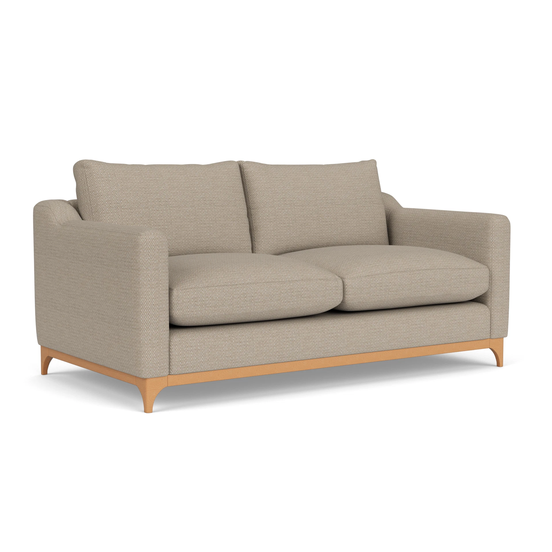 Watson 4 Seater Sofa in Herringbone Weave - Natural with Light legs