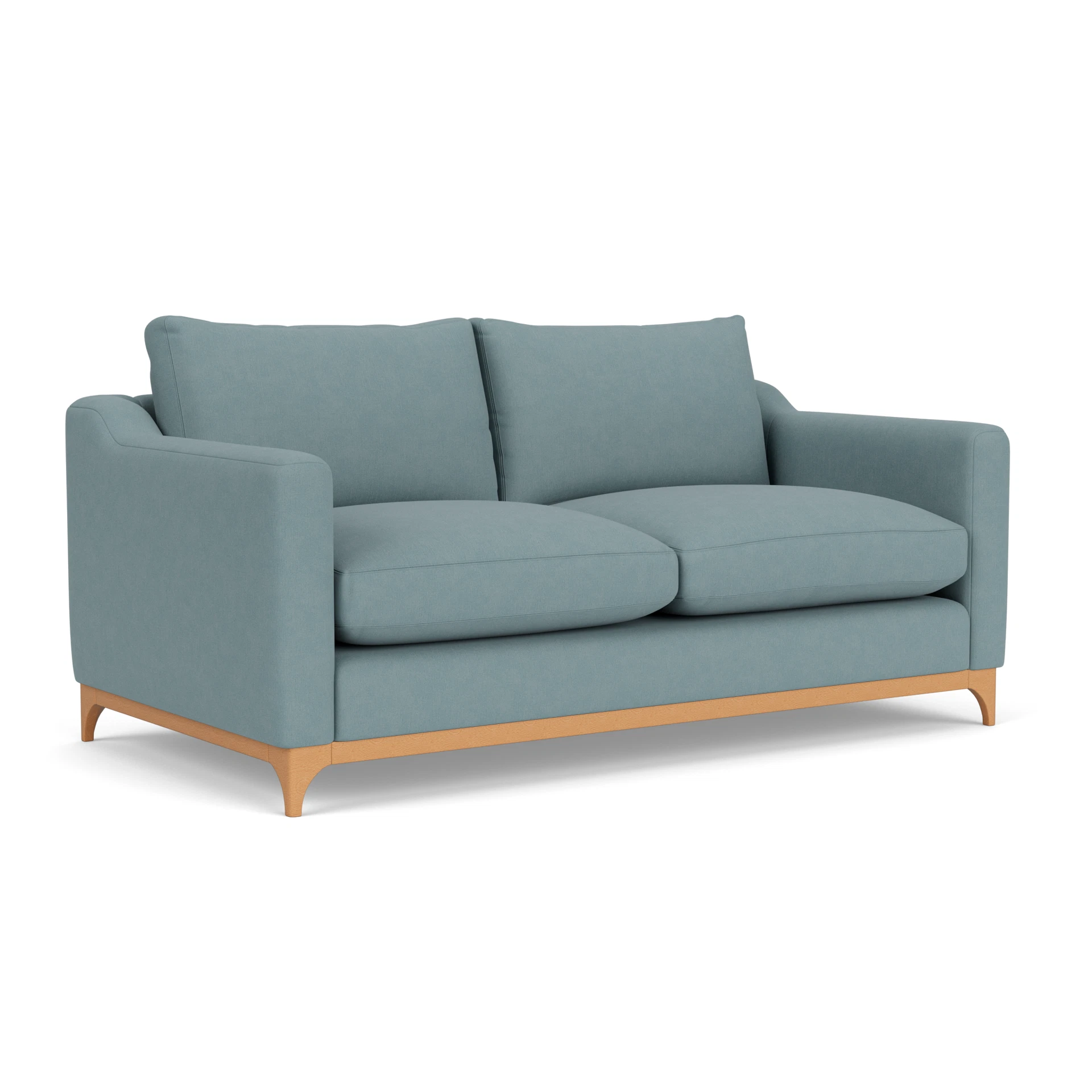 Watson 4 Seater Sofa in House Linen Mix - Sky Blue with Light legs