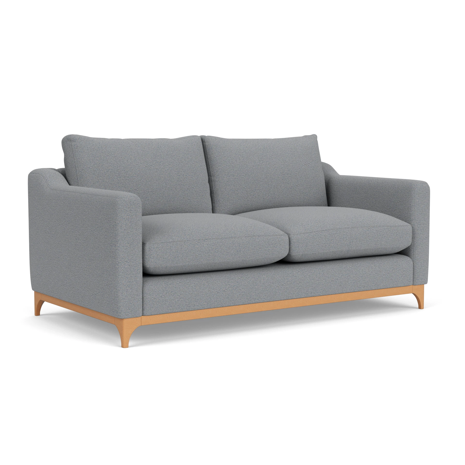 Watson 4 Seater Sofa in House Weave - Blue Marl with Light legs