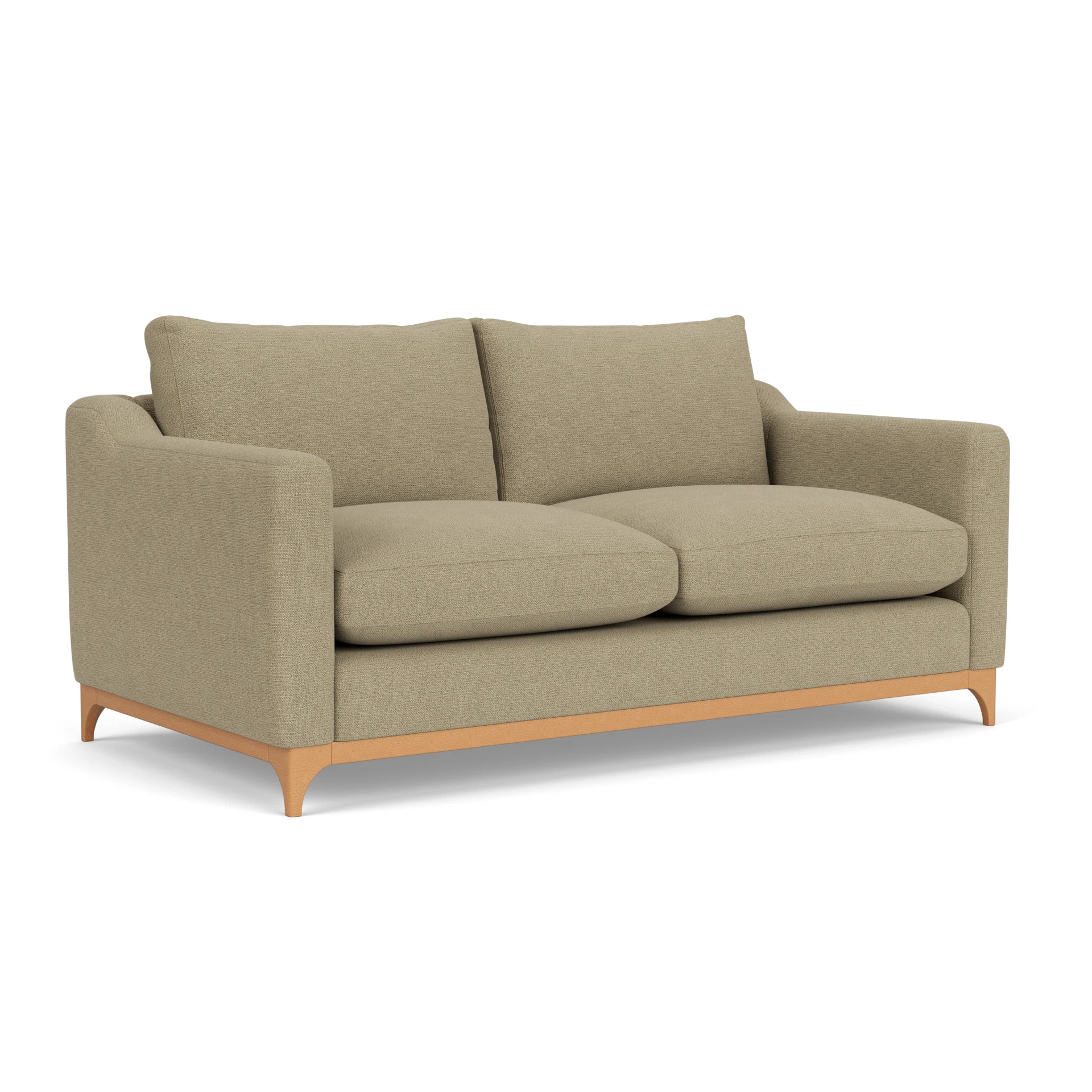 Watson 4 Seater Sofa in House Weave - Green Marl with Light legs
