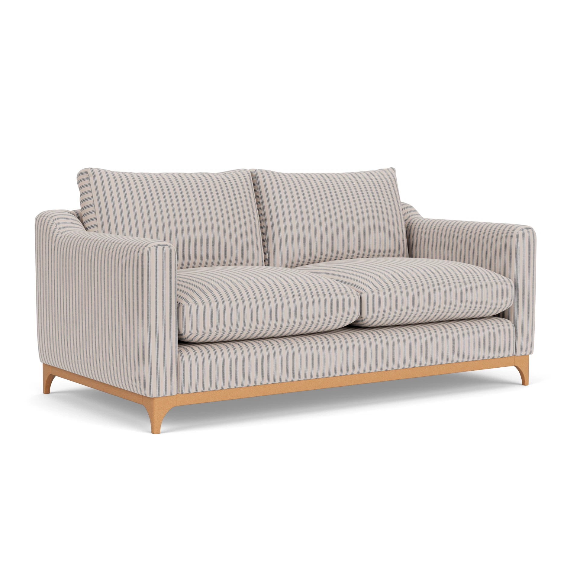 Watson 4 Seater Sofa in Kingham Stripe - Indigo with Light legs