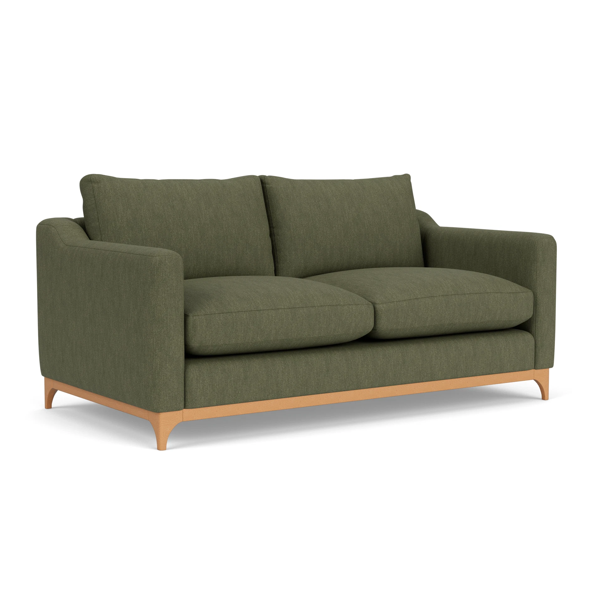 Watson 4 Seater Sofa in Luxury Italian Linen - Fern with Light legs