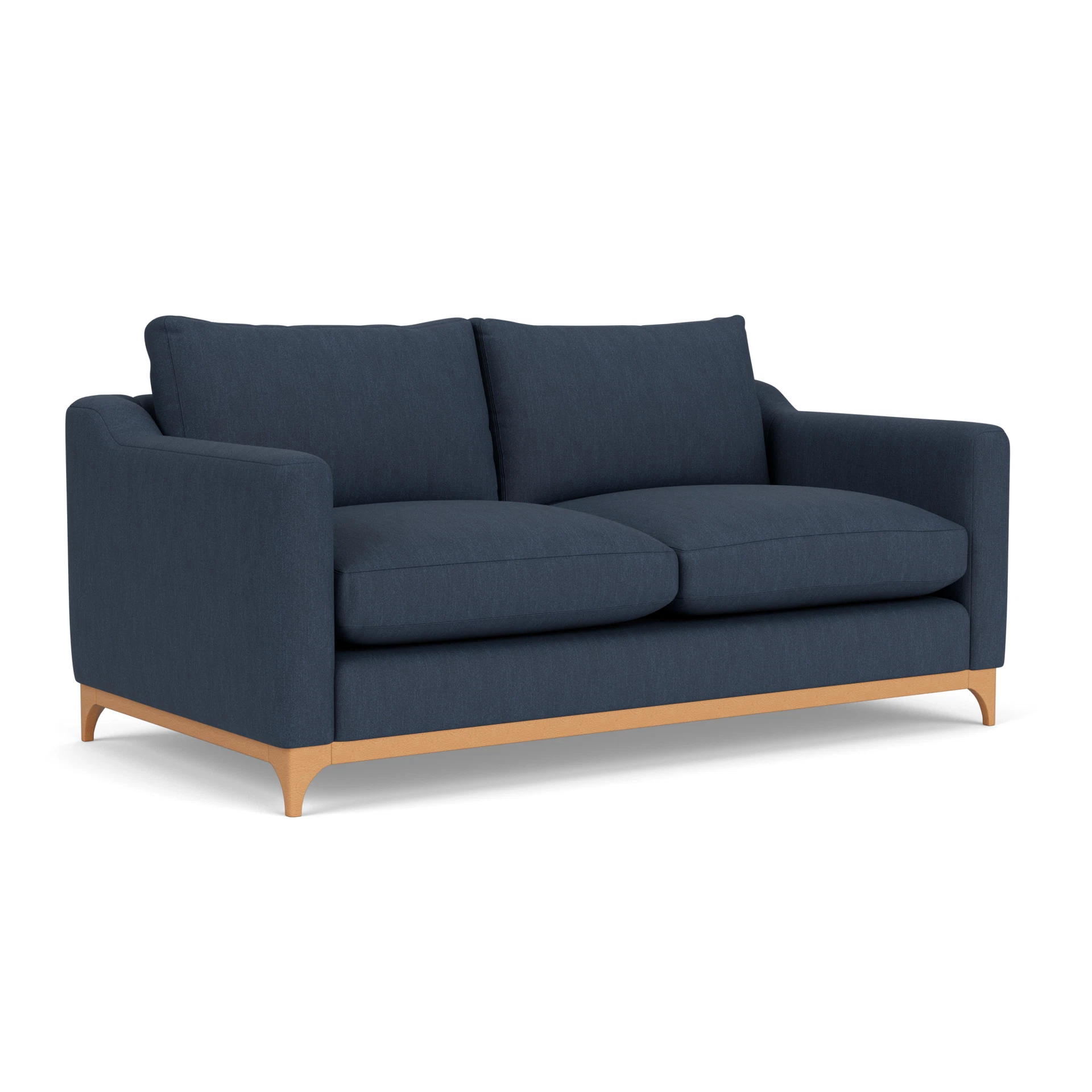 Watson 4 Seater Sofa in Luxury Italian Linen - Indigo with Light legs